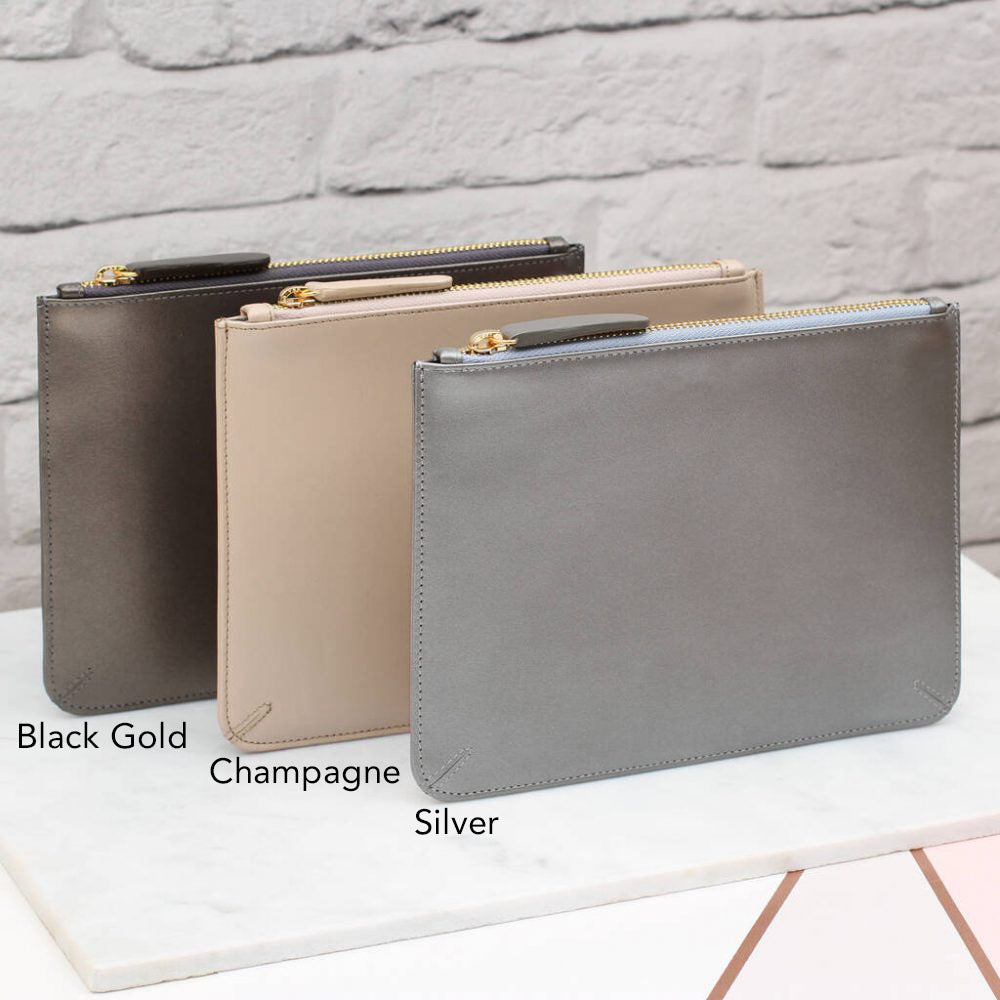 Bridesmaid Personalised Leather Clutch Bag