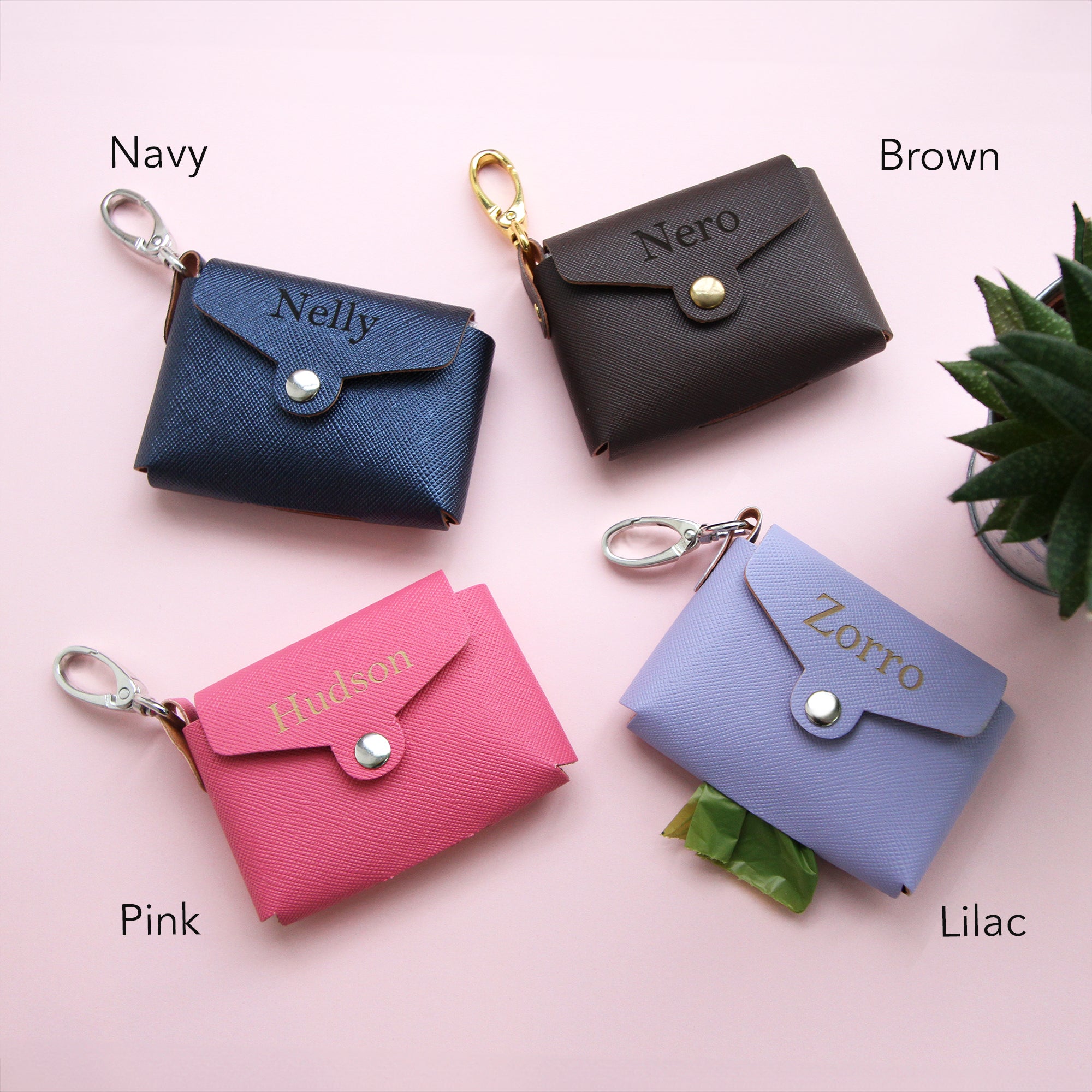 Personalised Vegan Leather Dog Poop Bag Holder