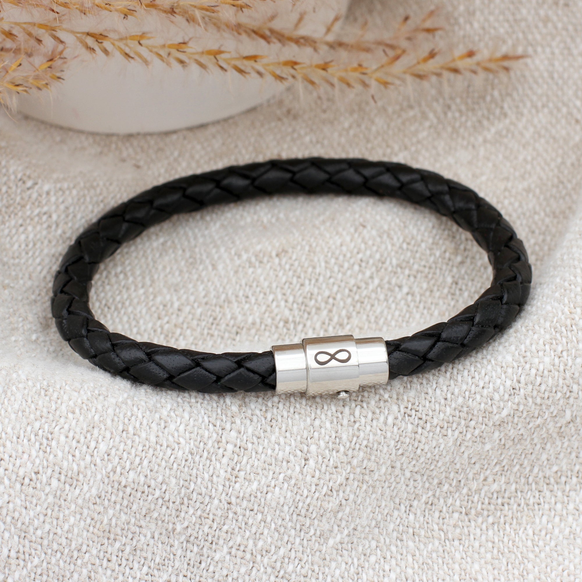 Men's Infinity Symbol Leather Bracelet