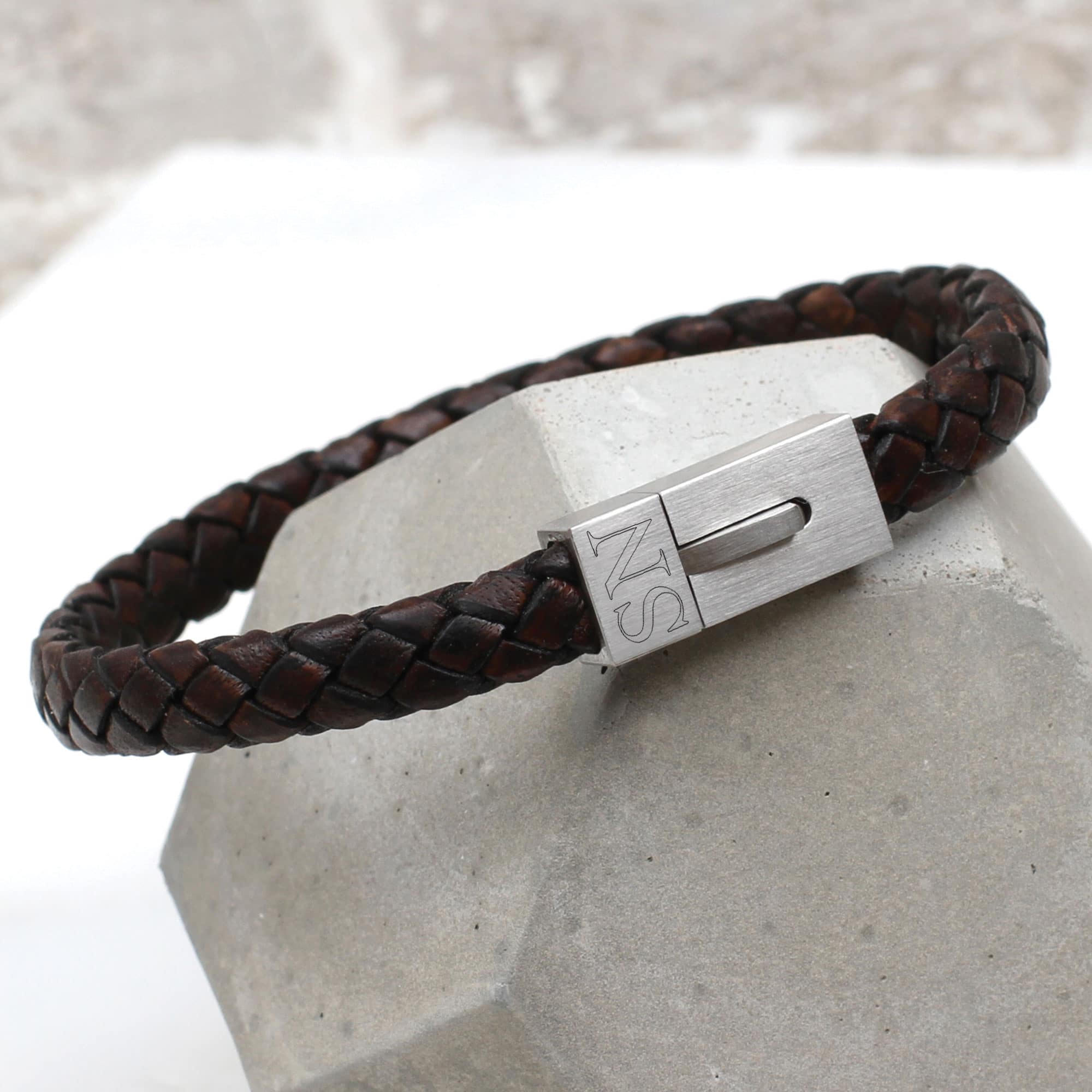 Men's Personalised Contemporary Clasp Bracelet