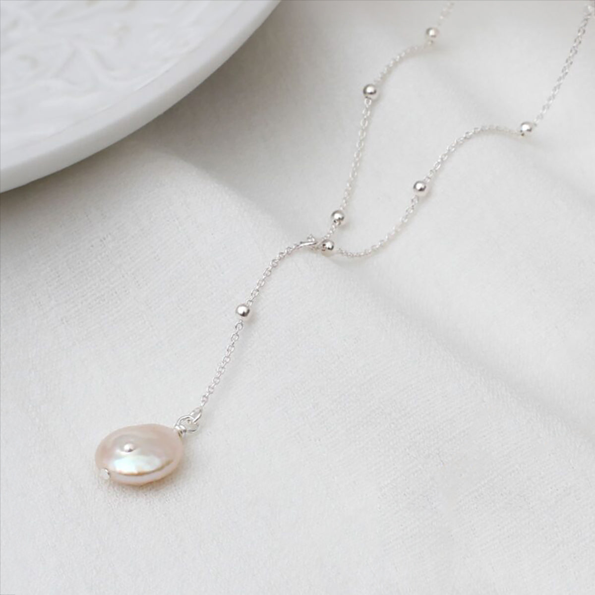 Personalised 18ct Gold Plated Or Sterling Silver Dainty Lariat Drop Necklace