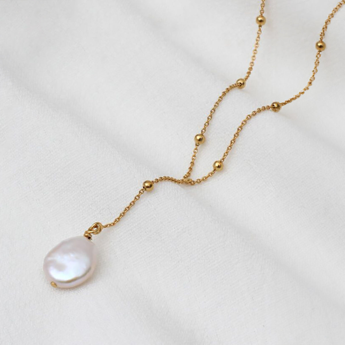 Personalised 18ct Gold Plated Or Sterling Silver Dainty Lariat Drop Necklace