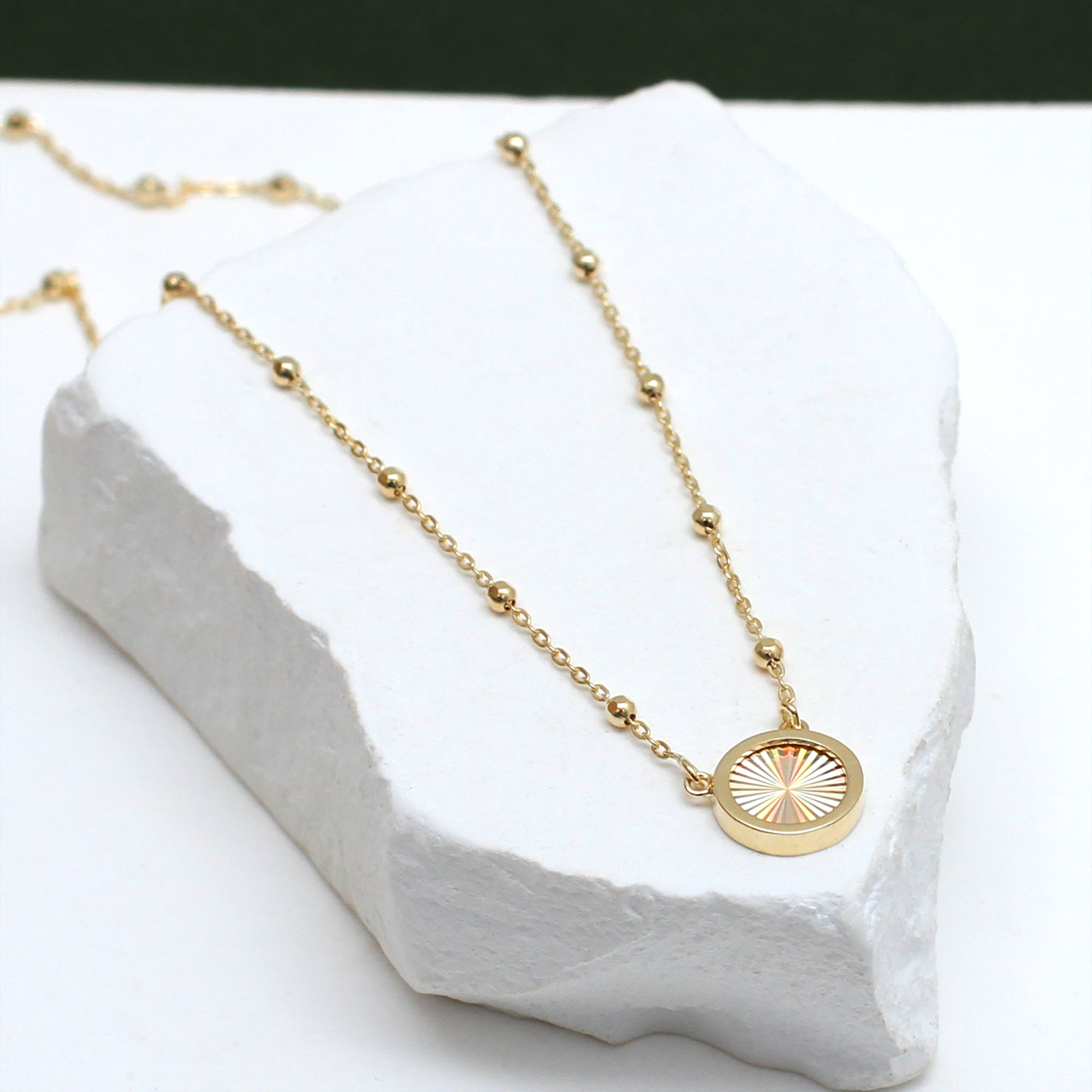 9ct Yellow Gold Rainbow Circle Necklace