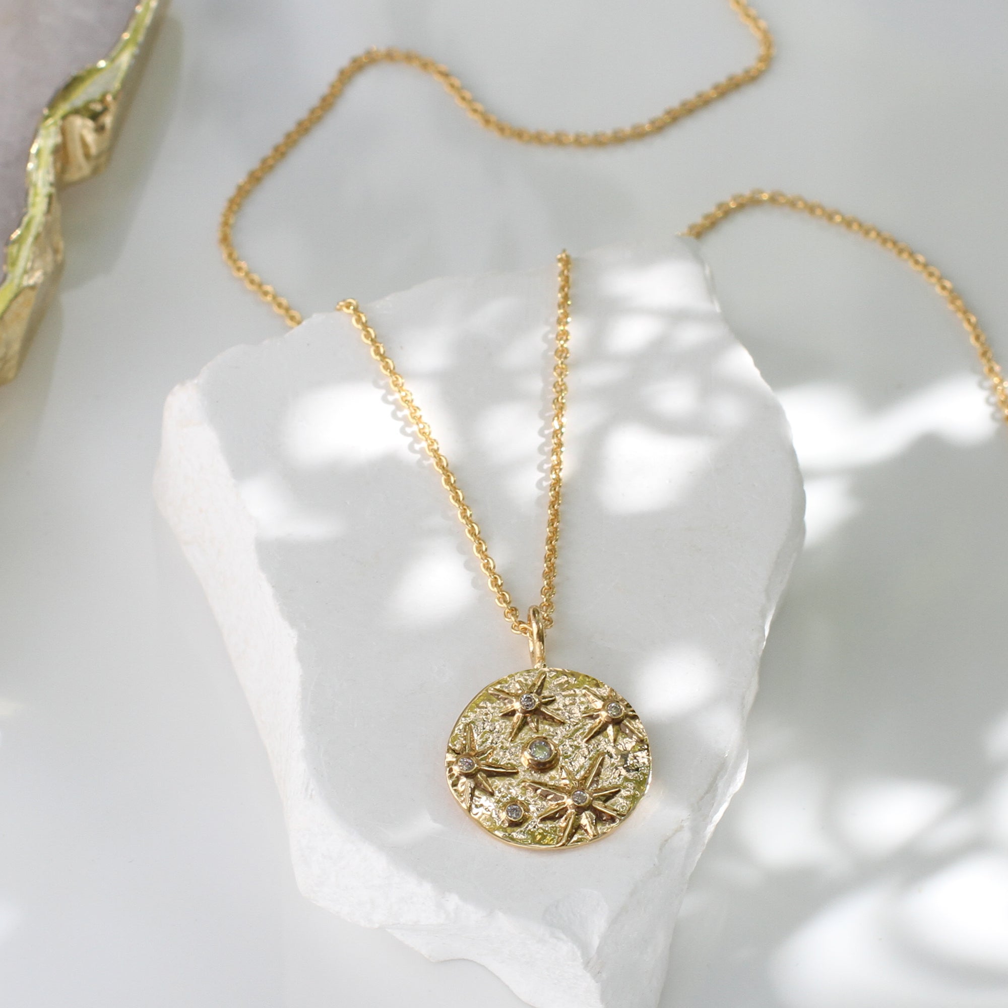 Personalised Sterling Silver or 18ct Gold Plated Cz Star and Moon Pendant Necklace