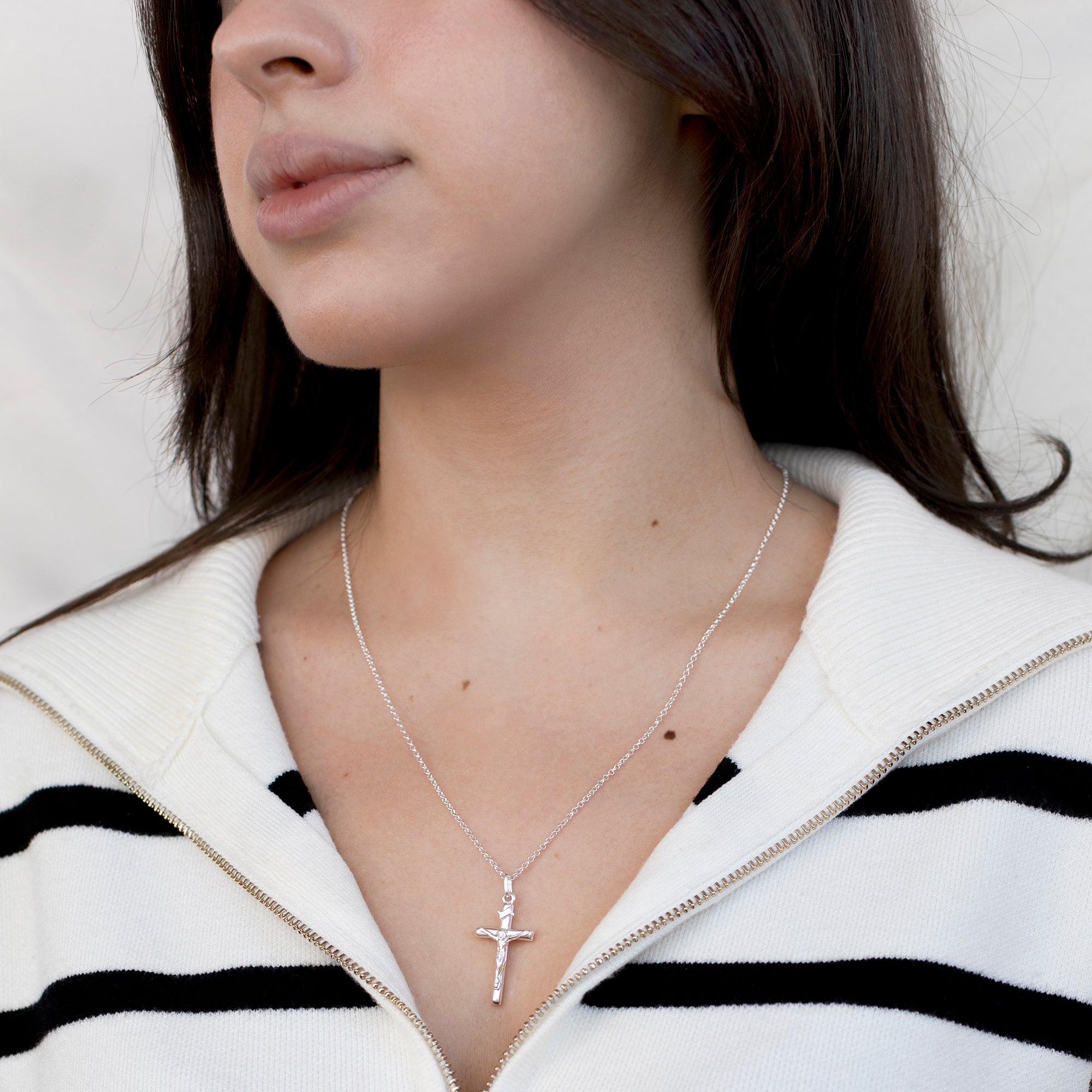 Personalised Sterling Silver Crucifix Pendant