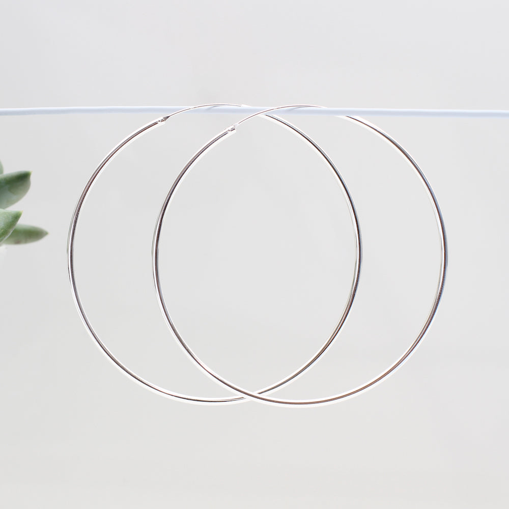 Extra Large Sterling Silver Hoop Earrings