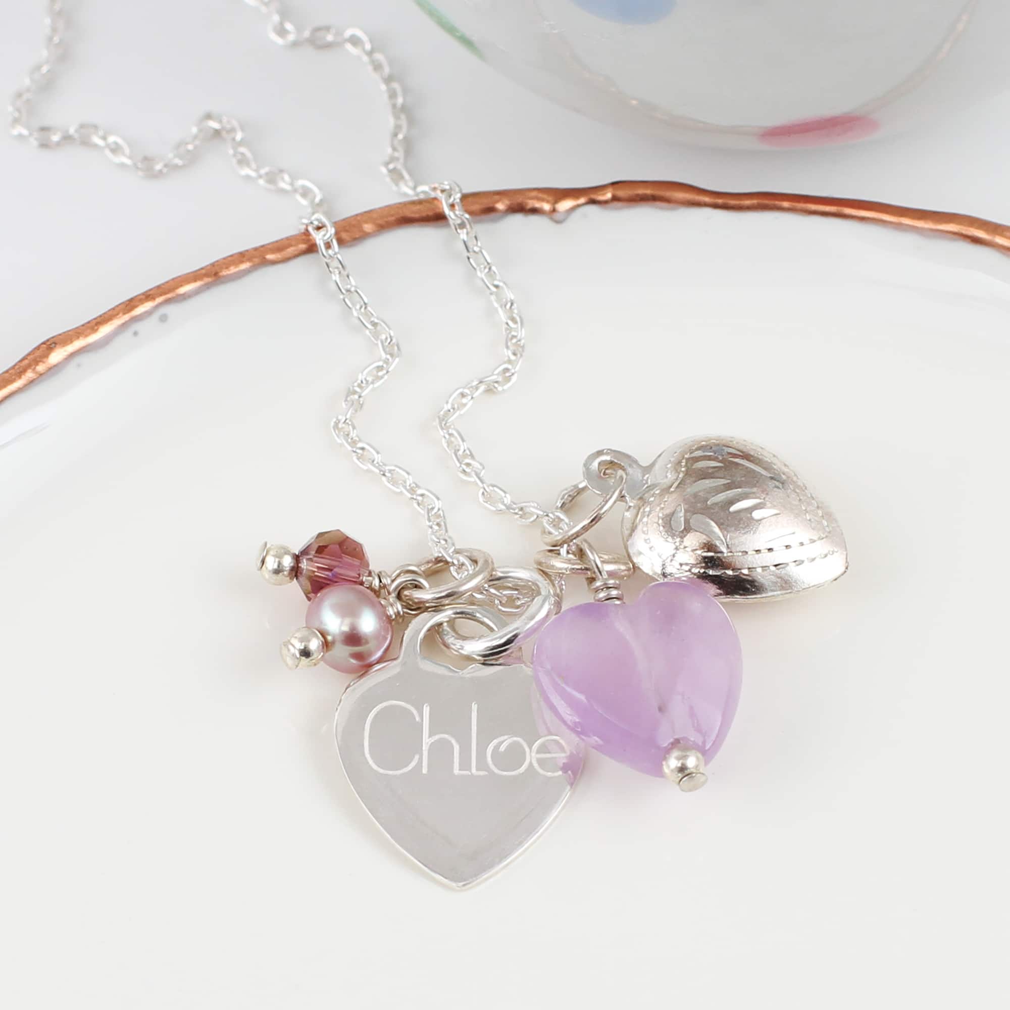 Personalised Sterling Silver Sweetheart Necklace