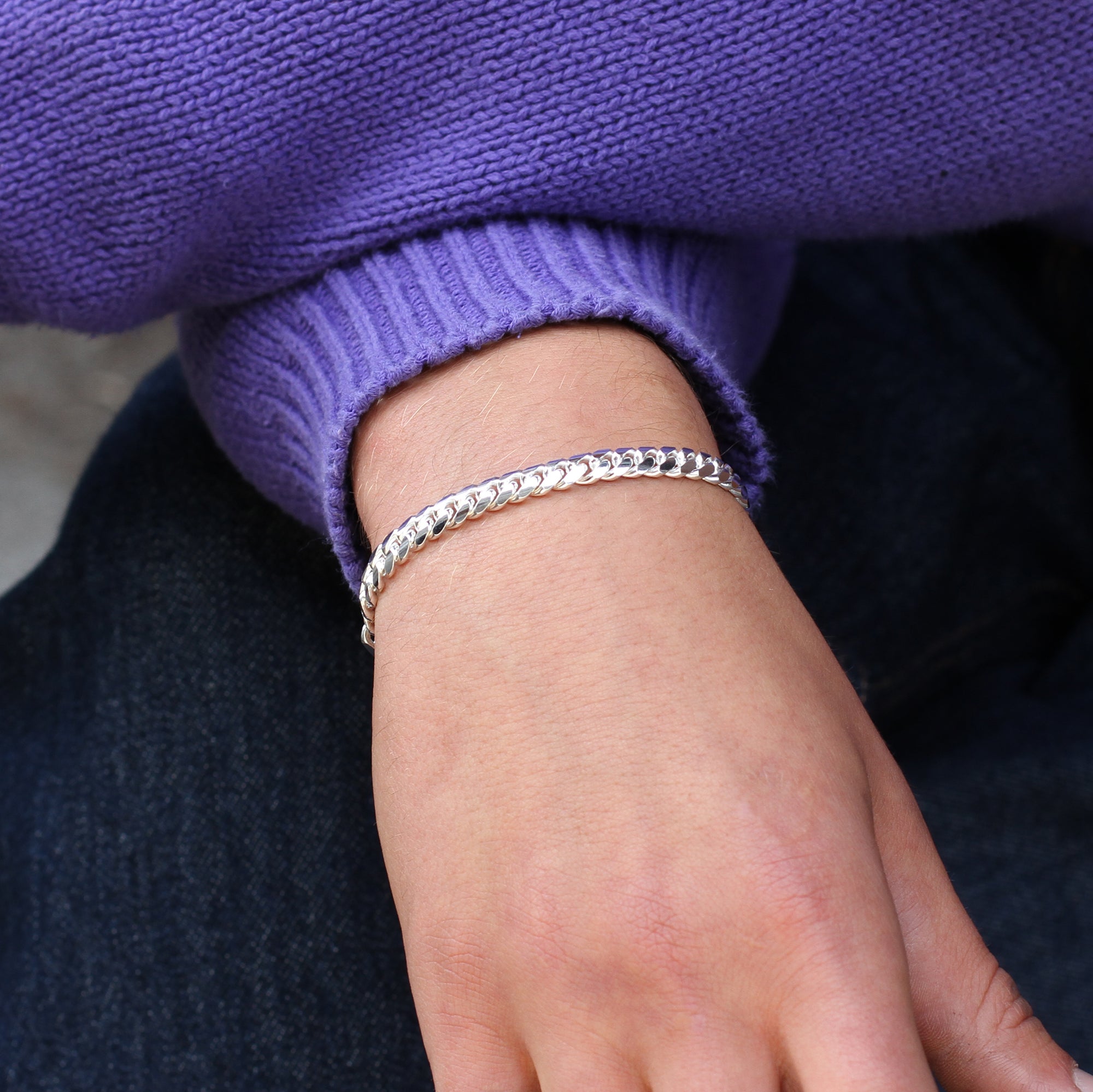 Men's Sterling Silver Cuban Bracelet