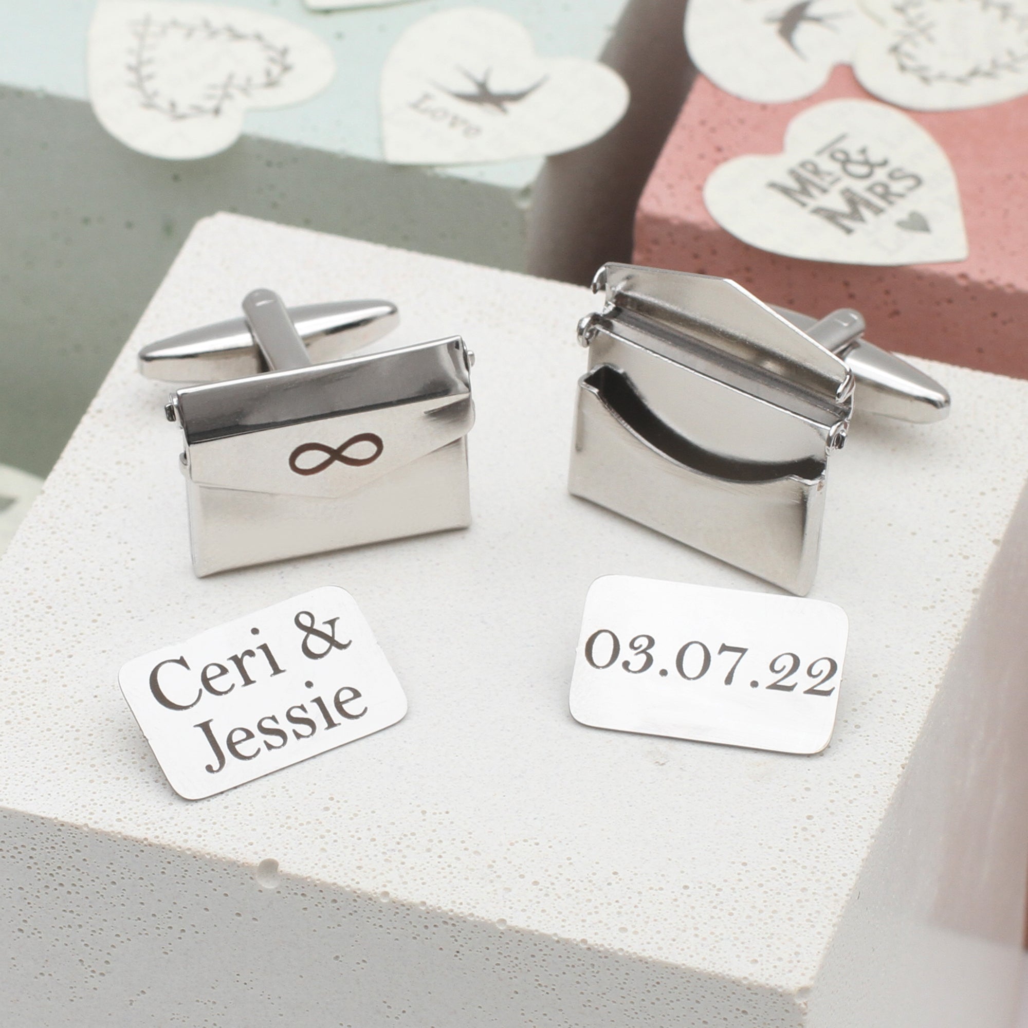 Personalised Letter and Envelope Cufflinks
