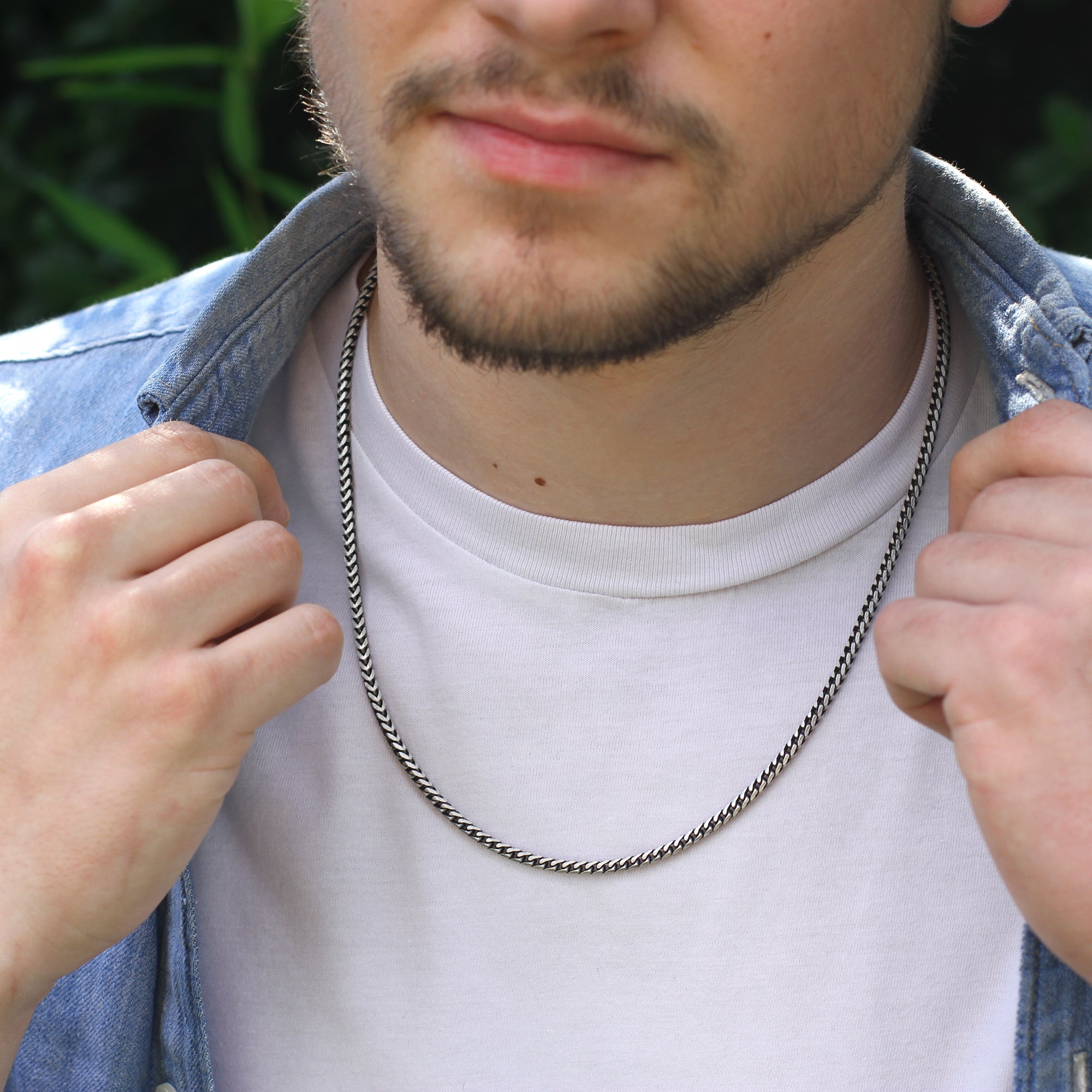 Sterling Silver Men's Snake Chain Necklace