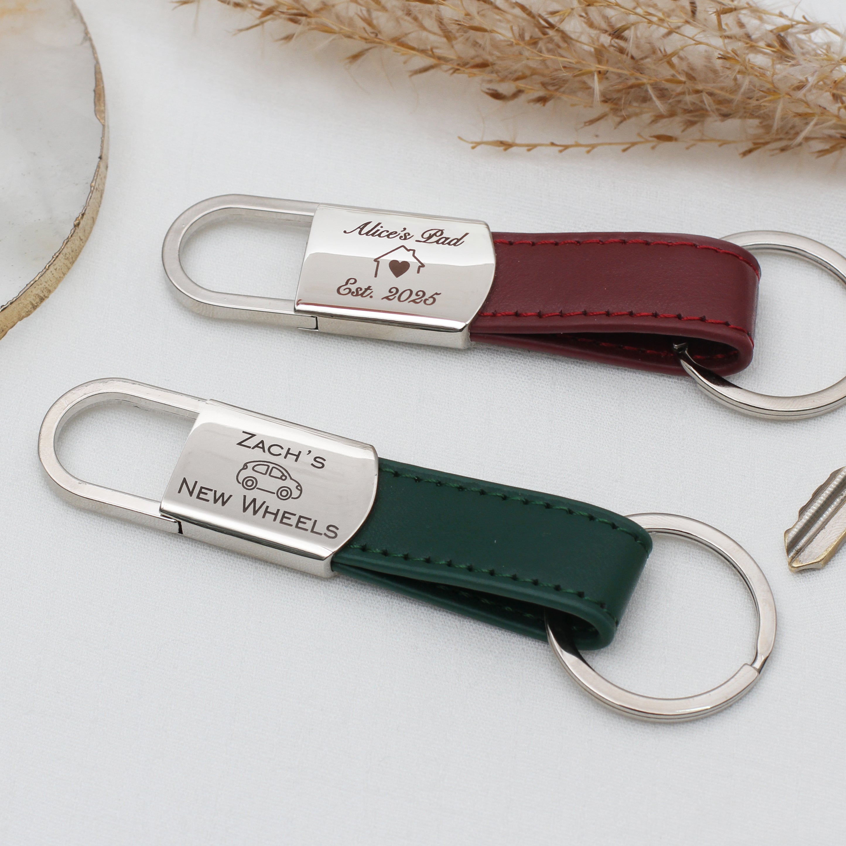 Personalised Leather Message Keyring Hurleyburley – Hurley Burley
