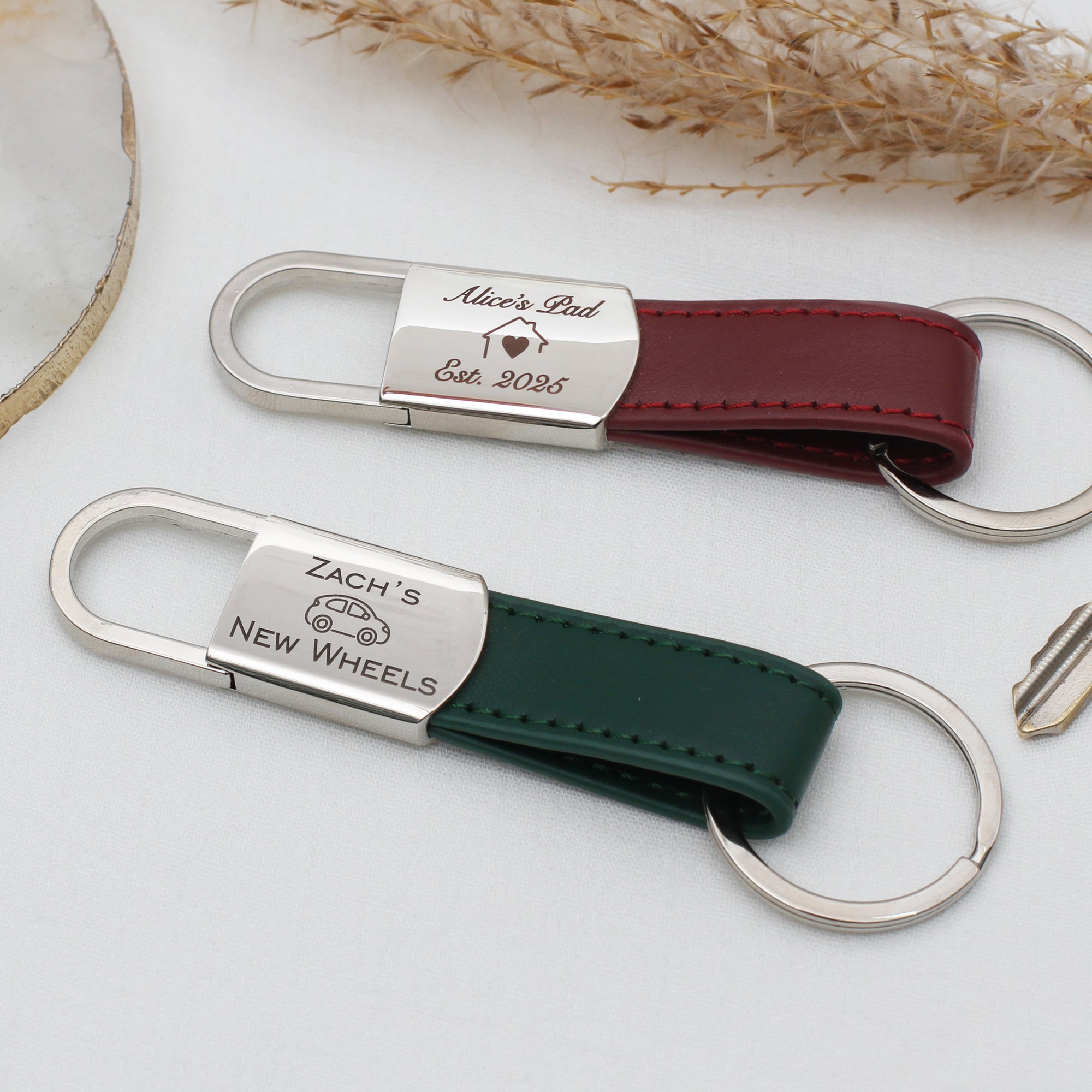 Personalised Leather Message Keyring