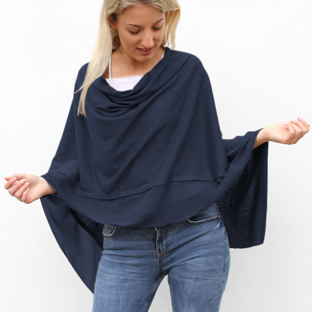 Personalised Lightweight Wool Mix Poncho