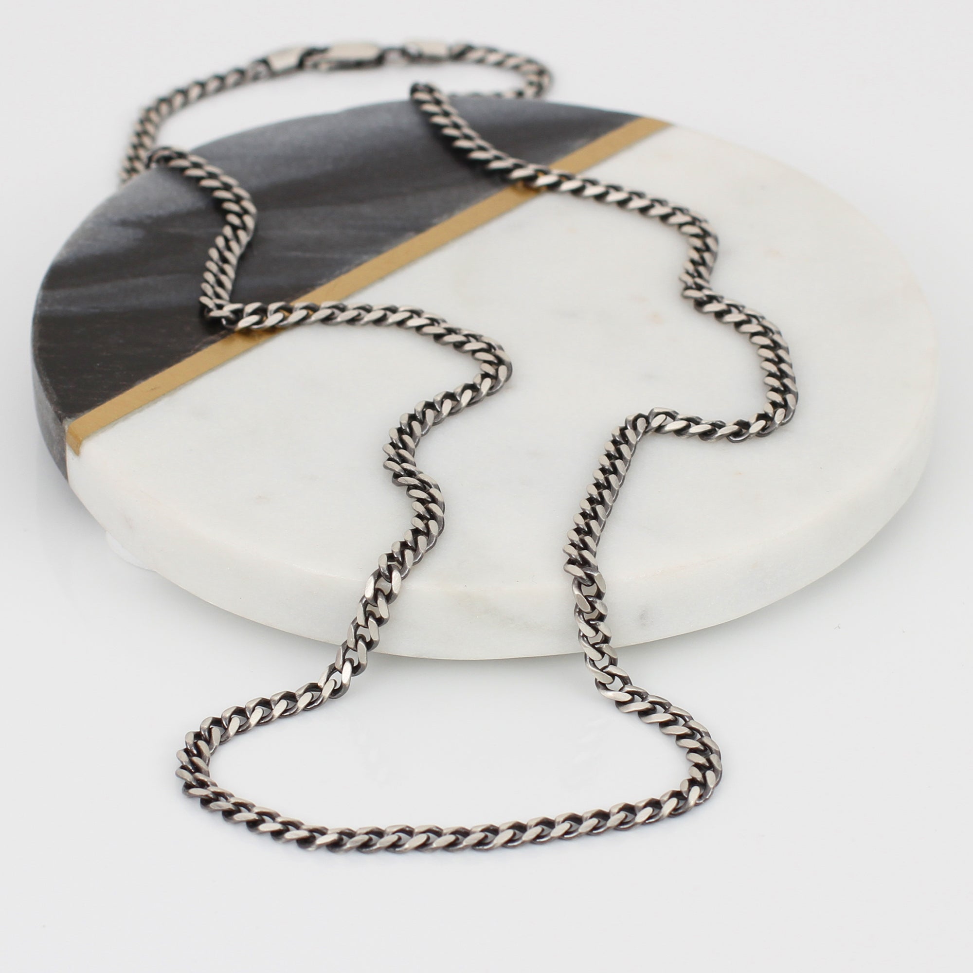 Sterling Silver Men's Curb Chain Necklace