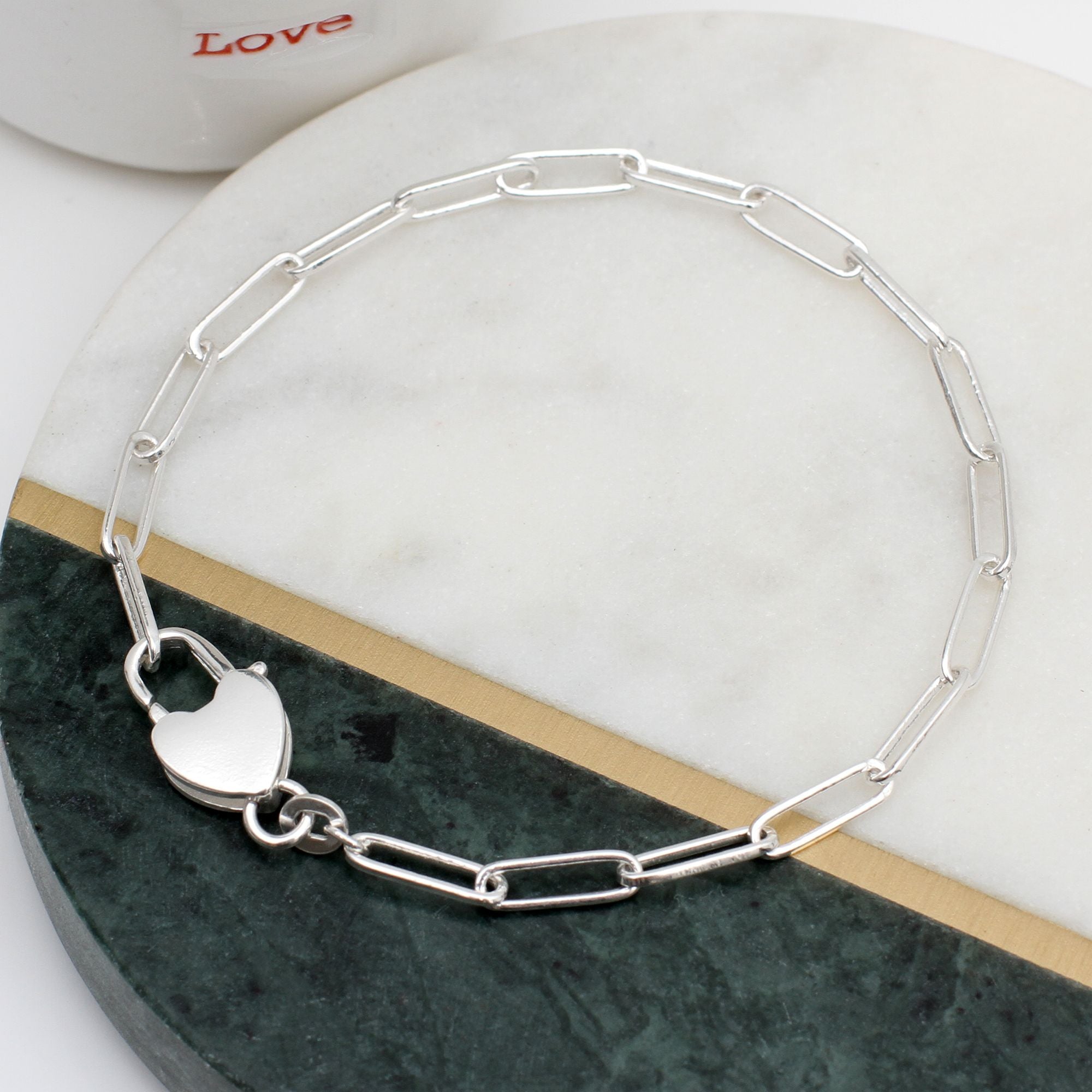 Personalised Sterling Silver Padlock Bracelet