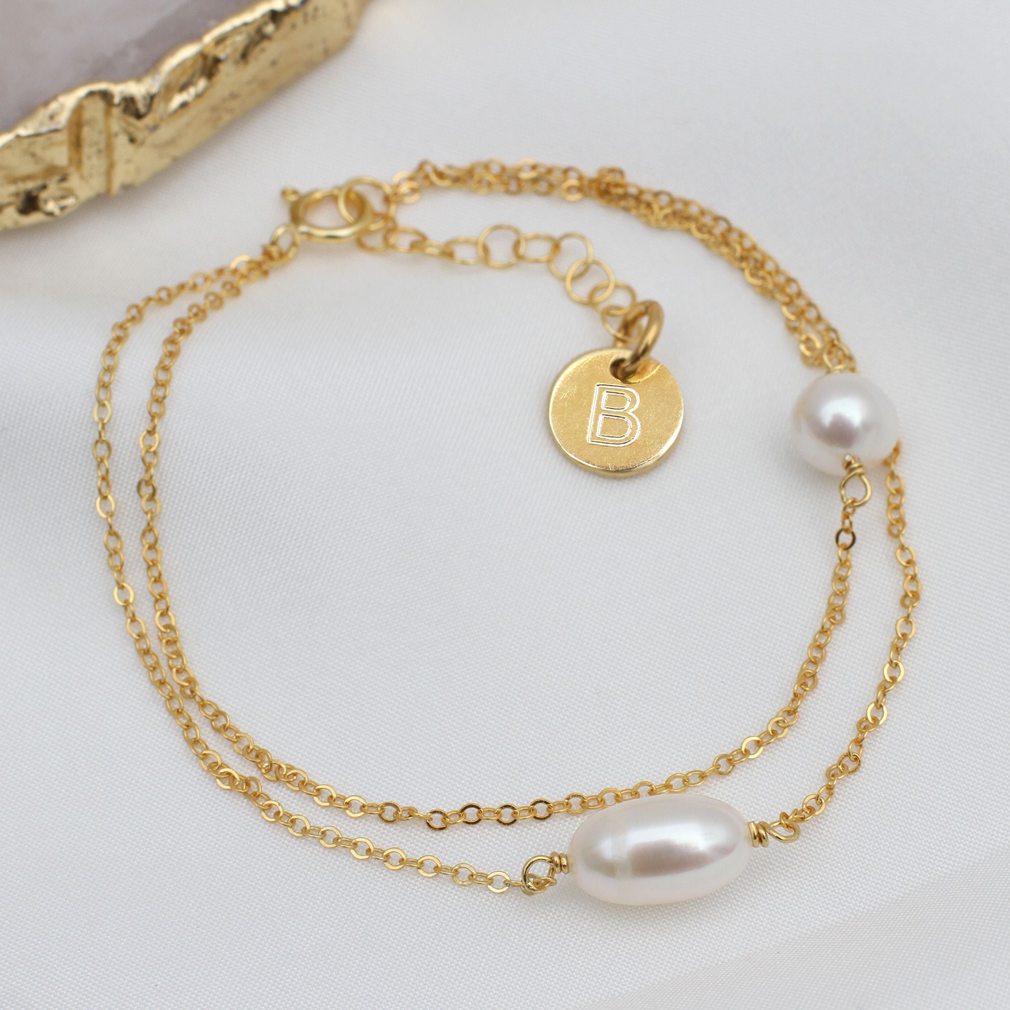 Sterling Silver Or 18ct Gold Plated Pearl Bracelet