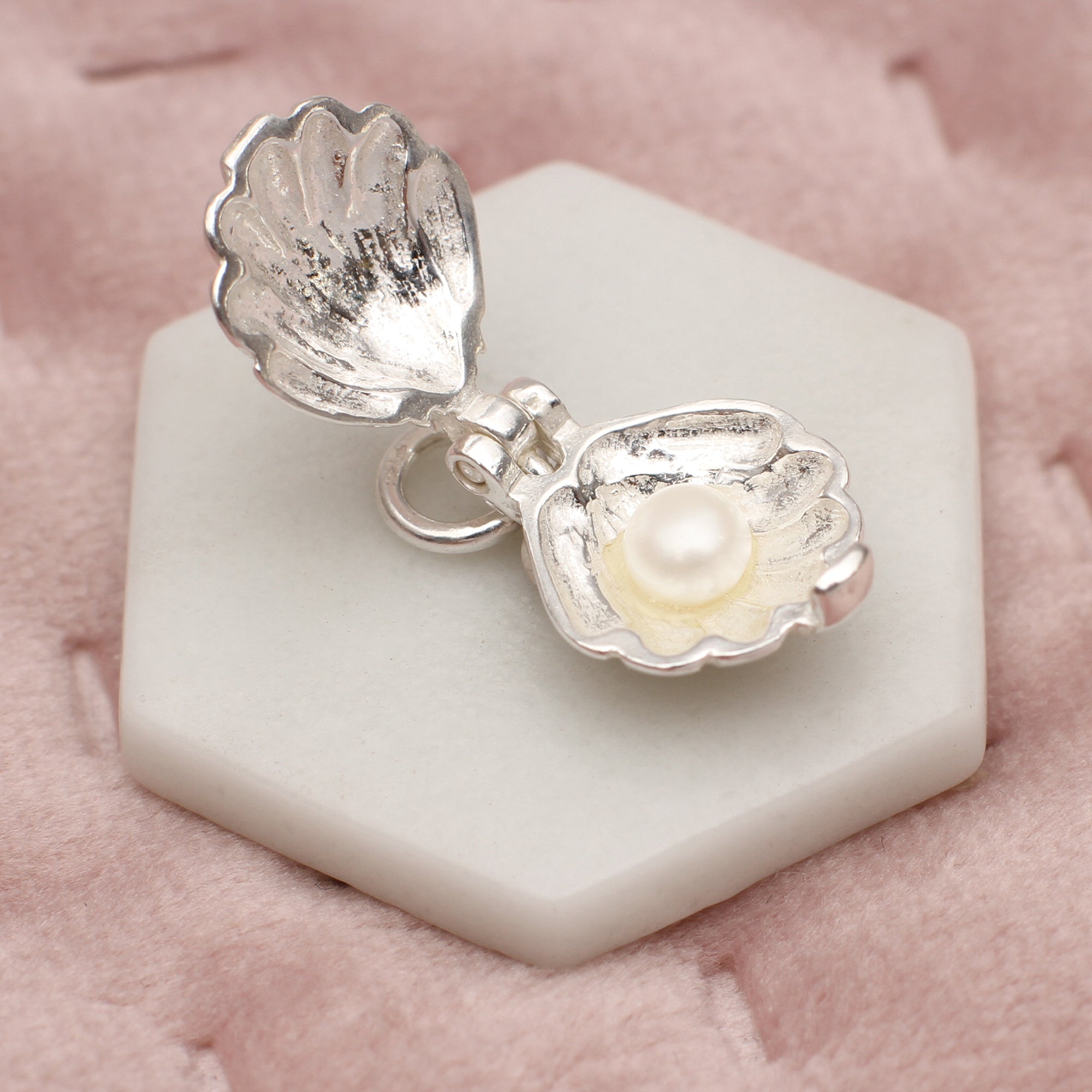 Sterling Silver Oyster Shell and Pearl Charm – Hurley Burley