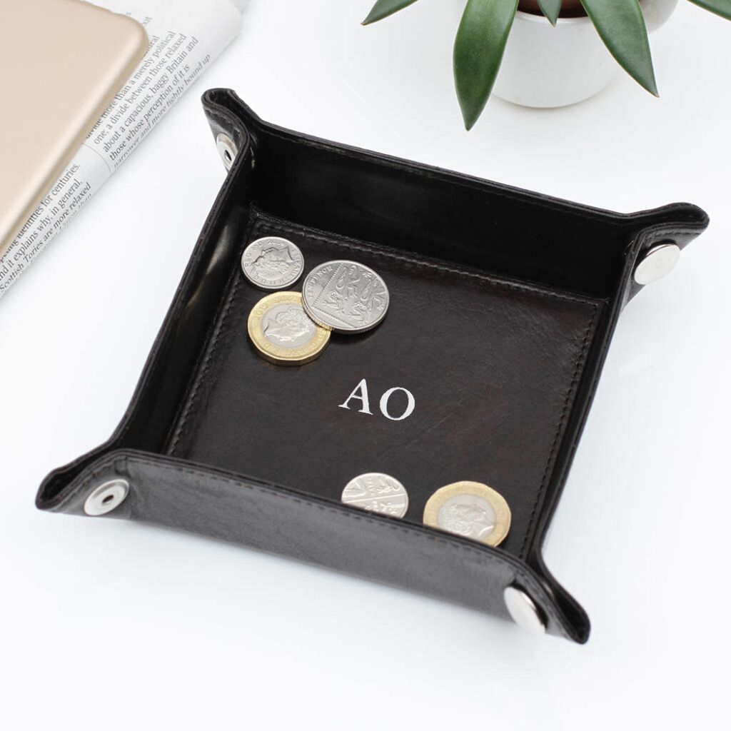 Personalised Luxury Leather Valet Tray