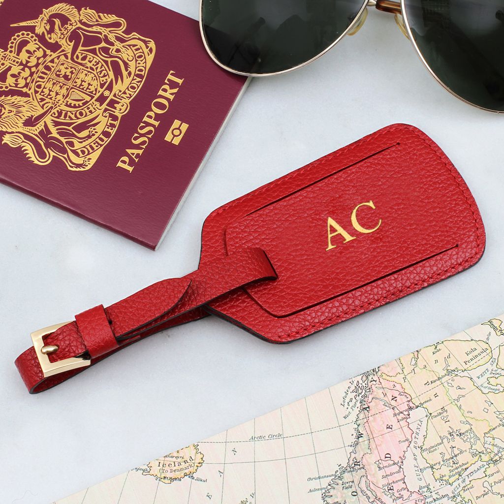 Personalised Luxury Leather Luggage Tag