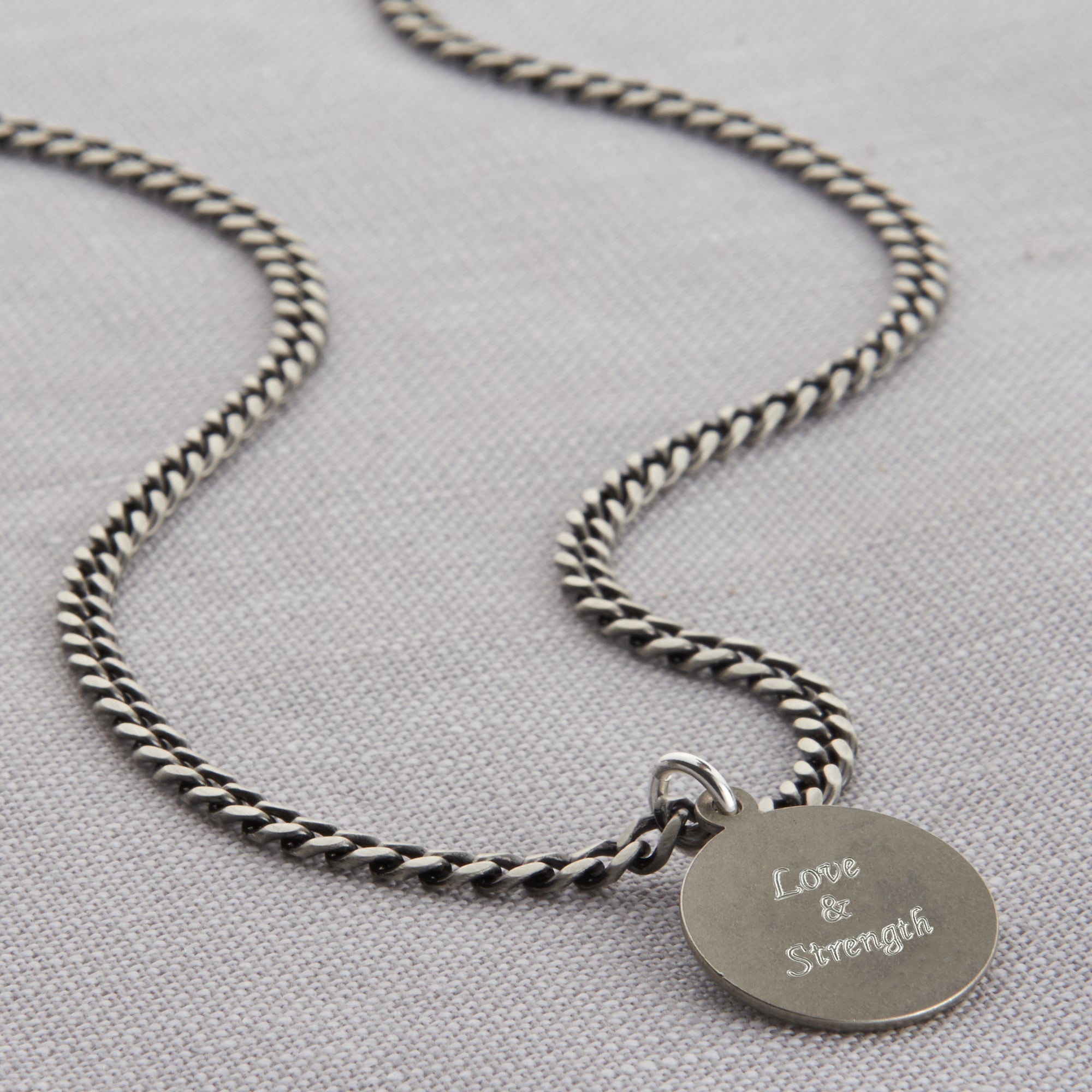 Personalised Silver St Christopher Curb Necklace