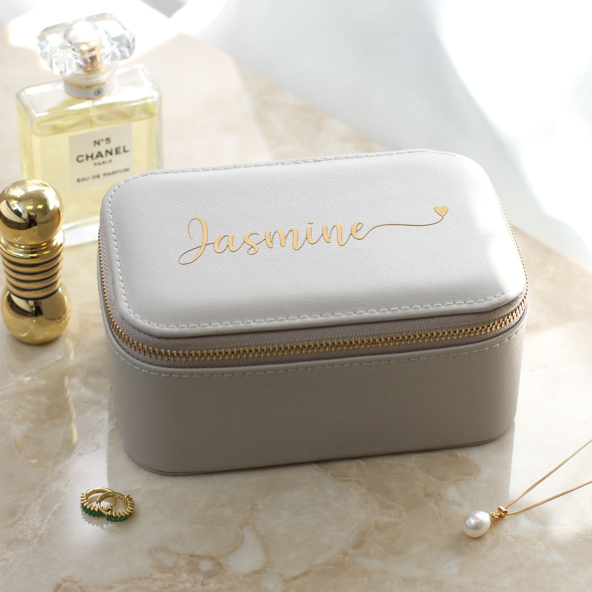 Personalised Vegan Leather Travel Jewellery Box