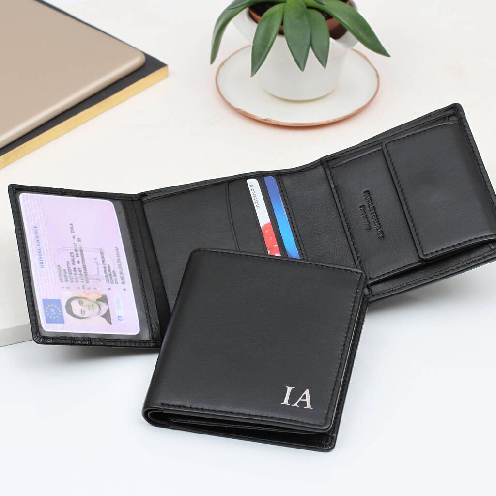 Luxury Leather Personalised Triple Billfold Wallet