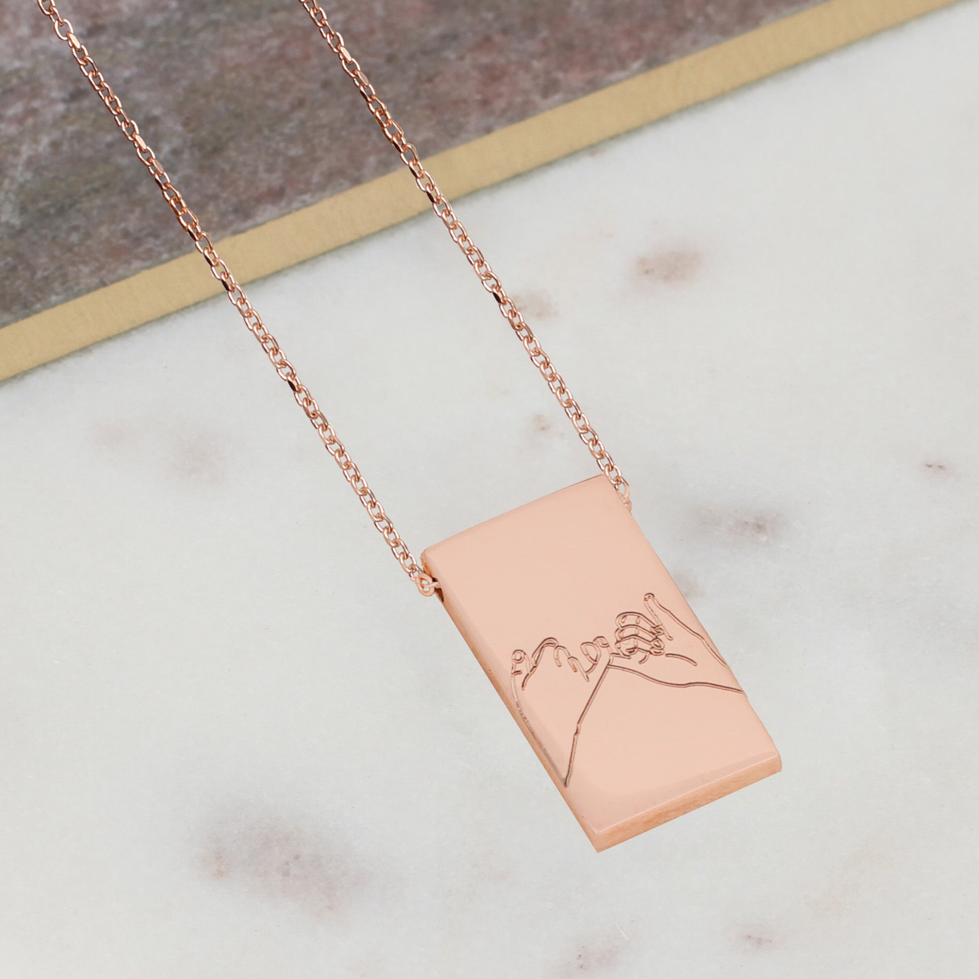 18ct Rose Gold Plated Pinky Promise Necklace
