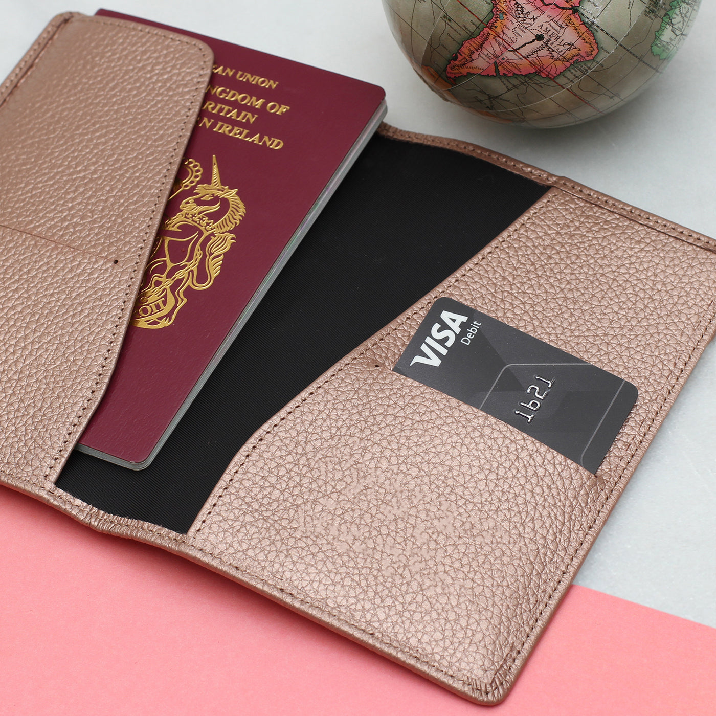 Luxury Leather Embossed Initial Passport Holder