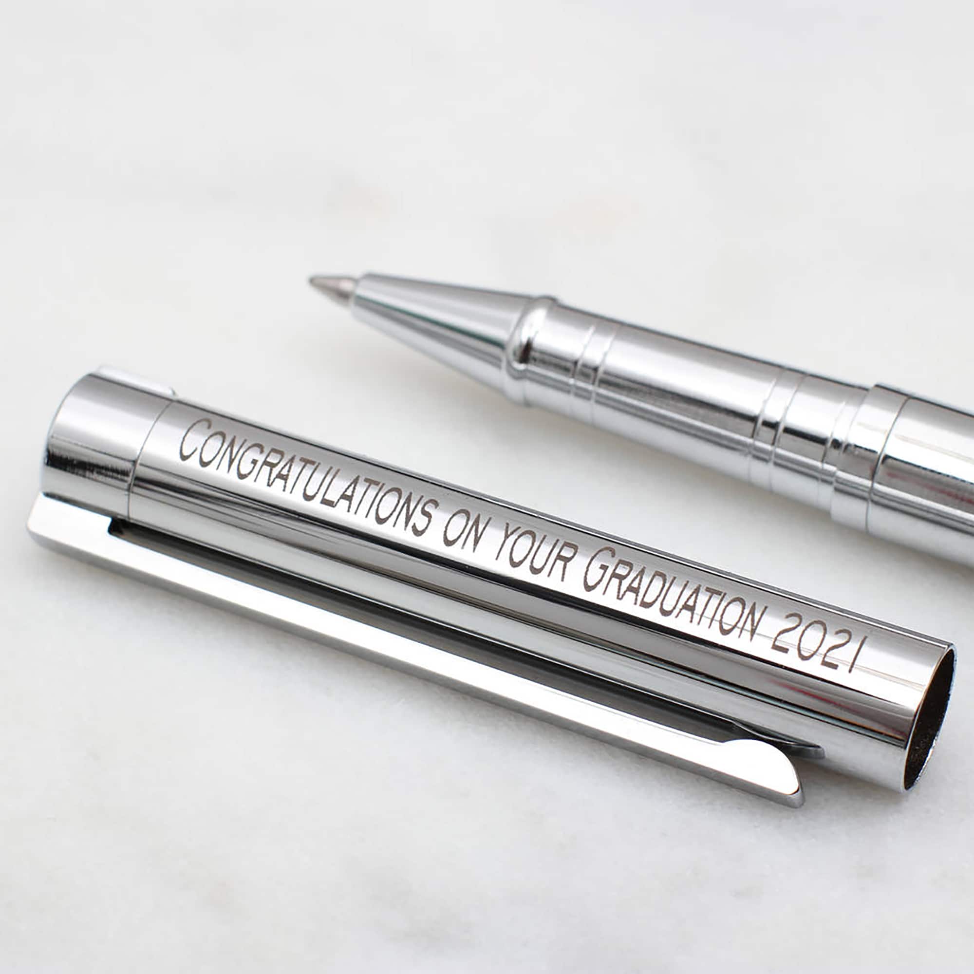 Personalised Rhodium Graduation Rollerball Pen
