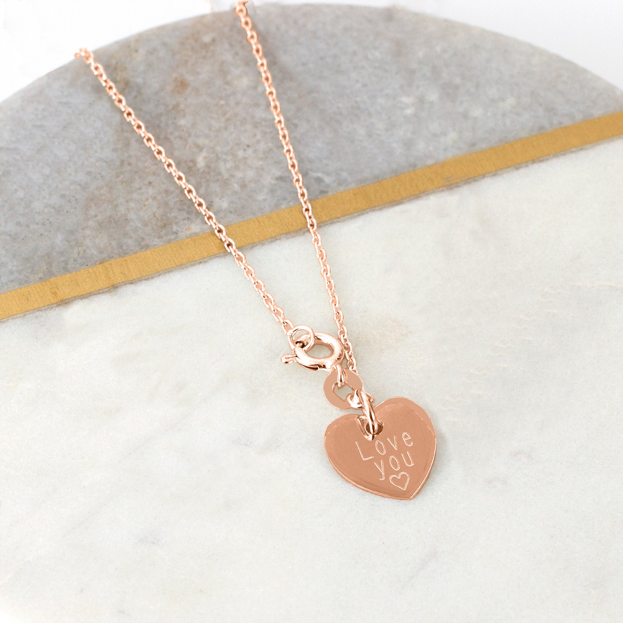 Personalised 18ct Rose Gold Plated Diamond Set Pendant