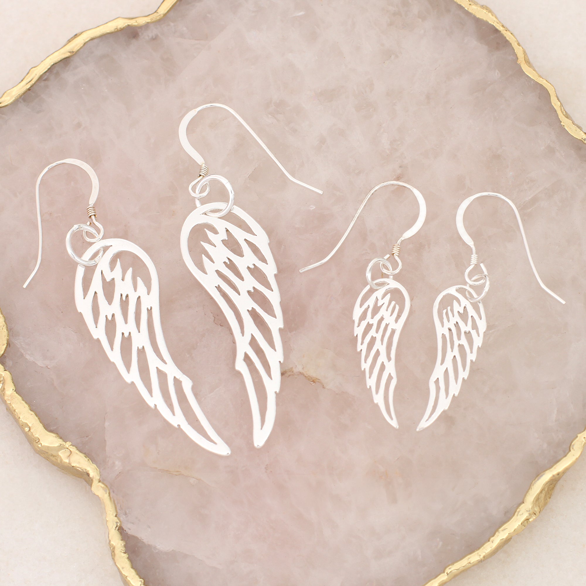 Sterling Silver Angel Wing Earrings