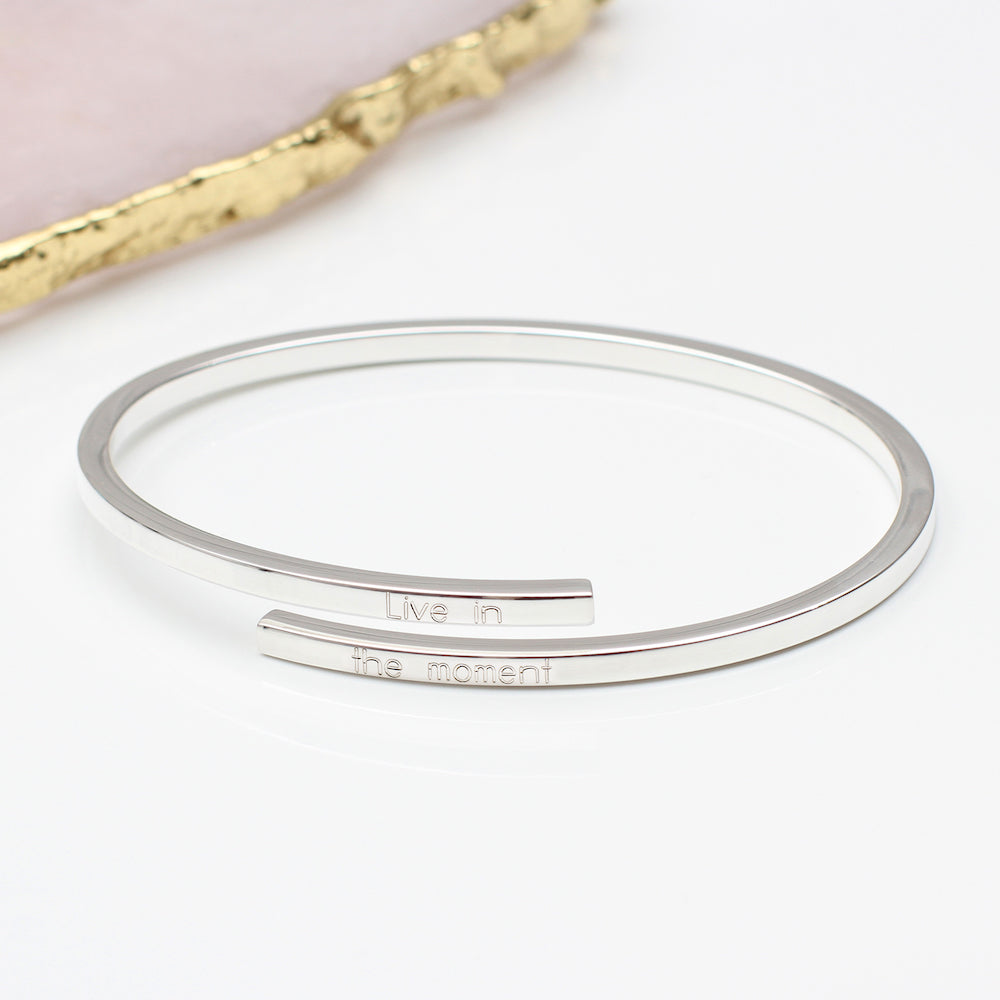 Personalised Sterling Silver or 18ct Gold Plated Bangle