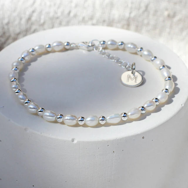 Personalised Freshwater Pearl Necklace & Bracelet Set