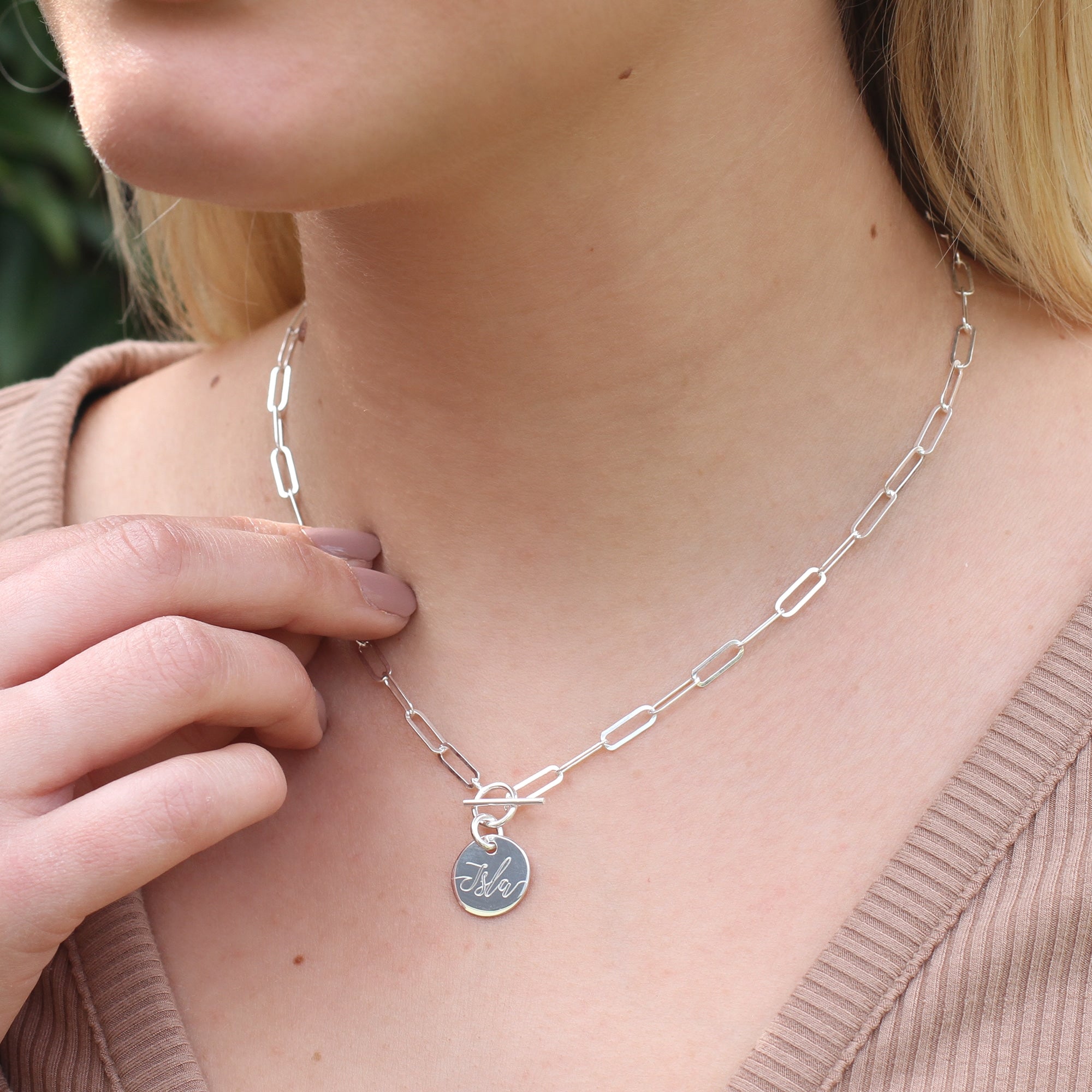 Personalised Silver Or 18ct Gold Plated T Bar Name Necklace