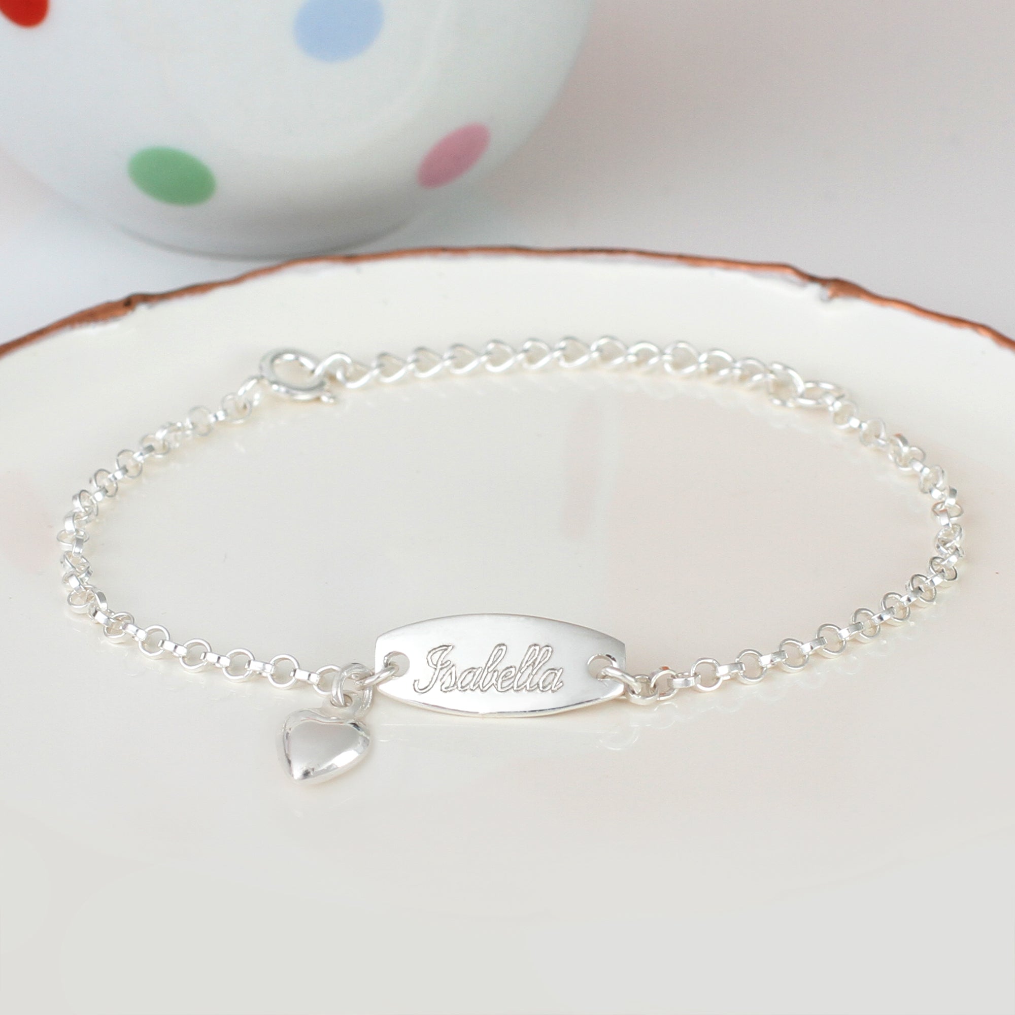 Personalised Sterling Silver Christening Bracelet