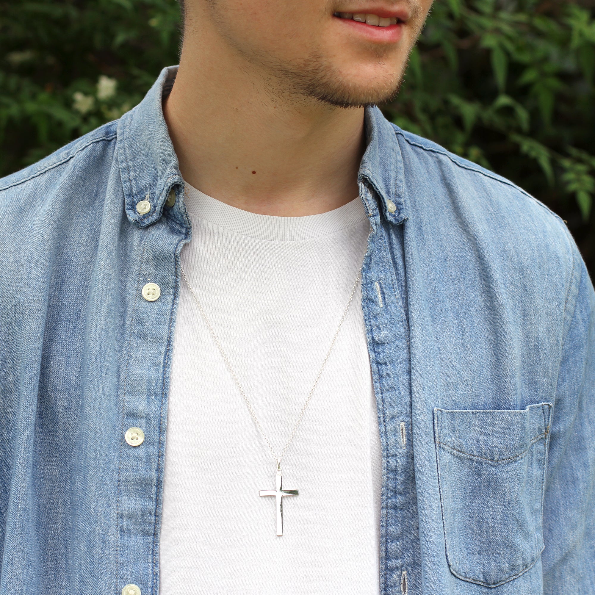 Personalised Sterling Silver Cross & Chain