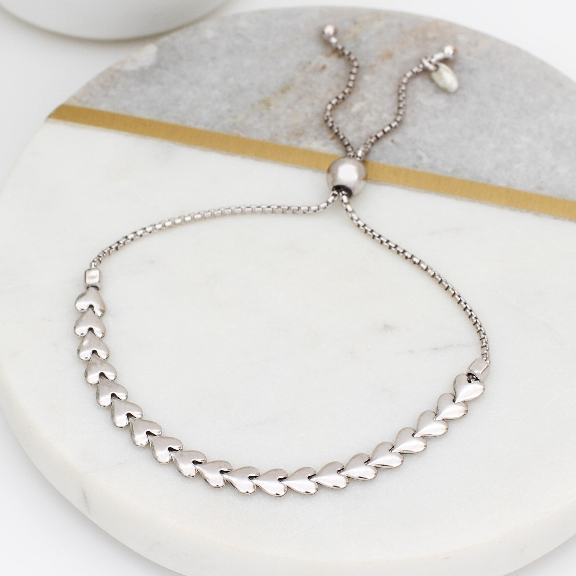 【HURLEY BURLEY】Slider Heart Bracelet ローズゴールド 名入れ HURLEY BURLEY】Slider Heart Bracelet ローズゴールド 名入れ