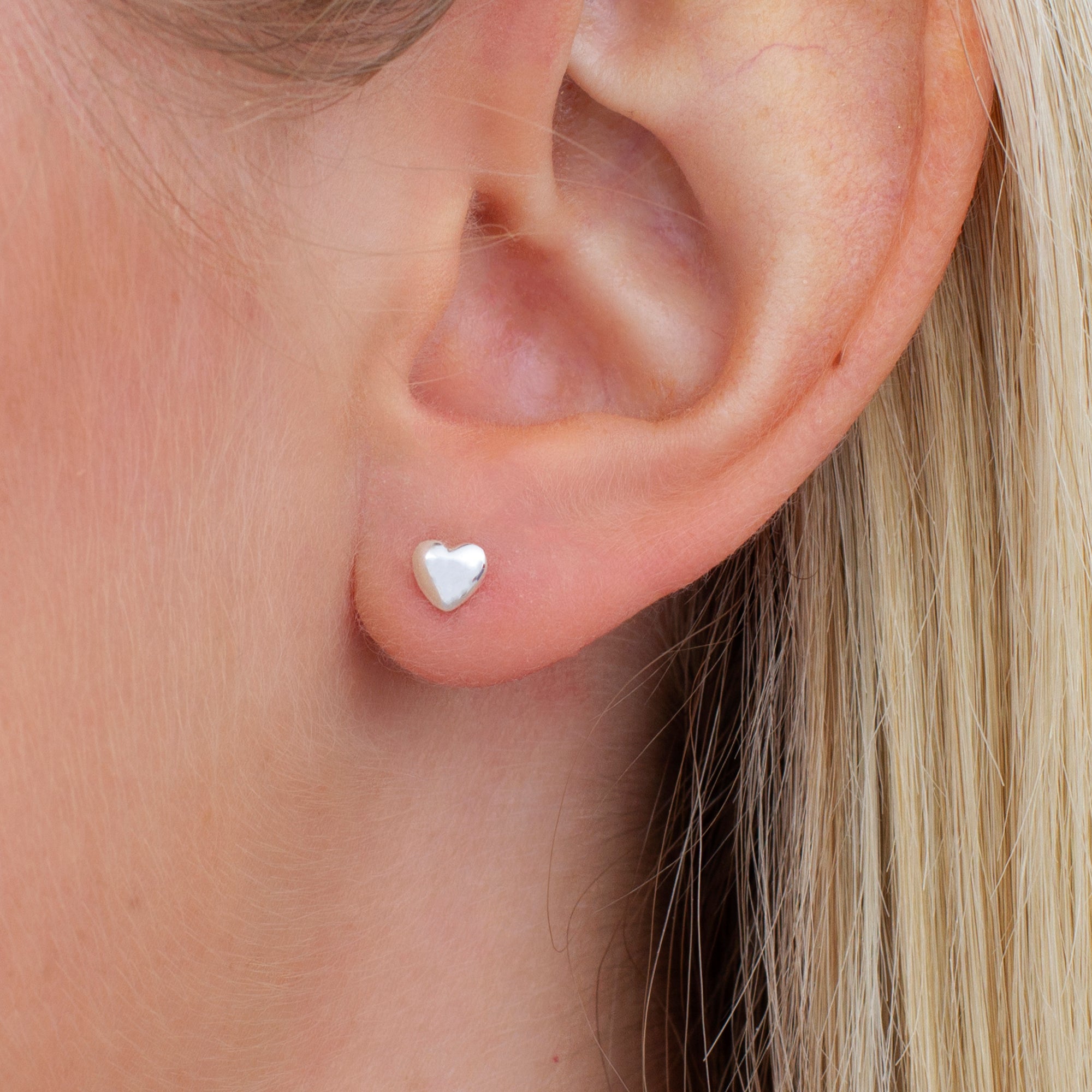 18ct Gold Plated Or Sterling Silver Heart Stud Earrings