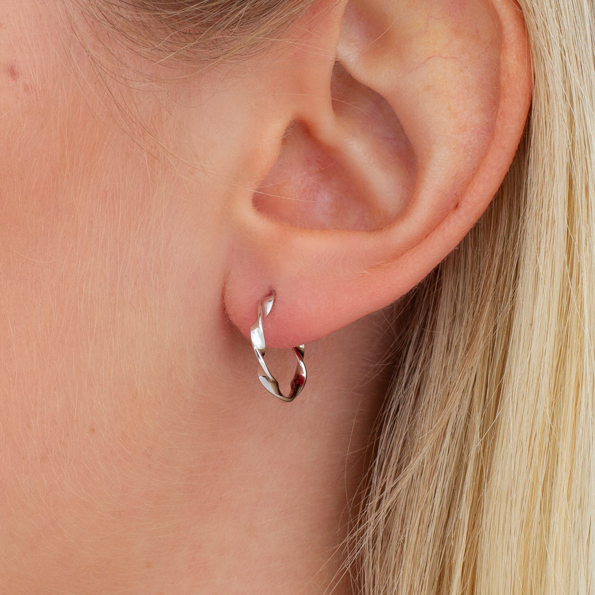 18ct Gold Plated Or Sterling Silver Twisted Mini Hoop Earrings