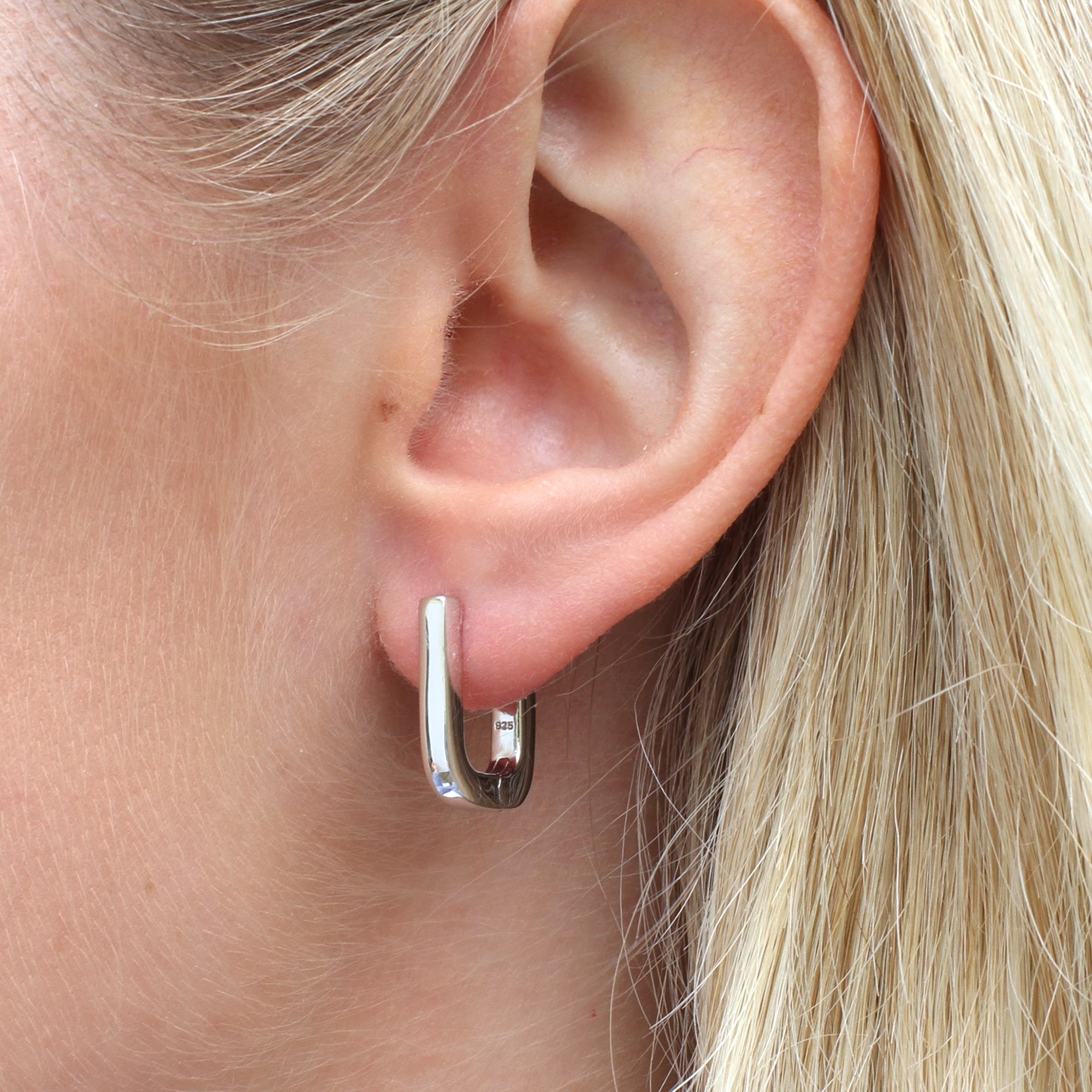 18ct Gold Plated Or Silver Chunky U Shape Hoop Earrings