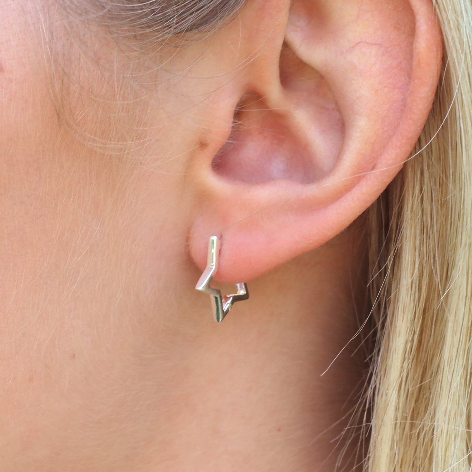 18ct Gold Plated Or Sterling Silver Star Hoop Earrings