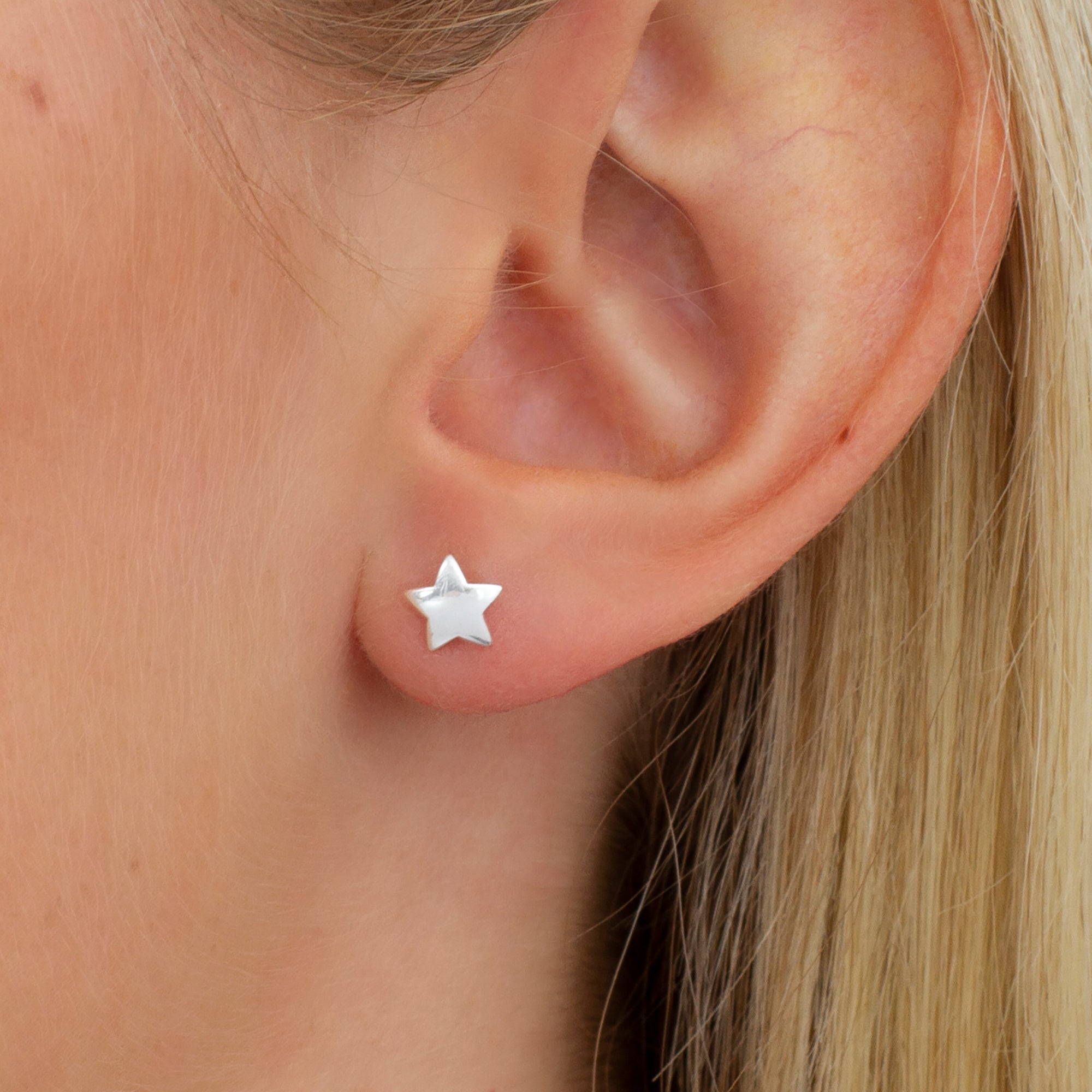 18ct Gold Plated Or Sterling Silver Star Stud Earrings
