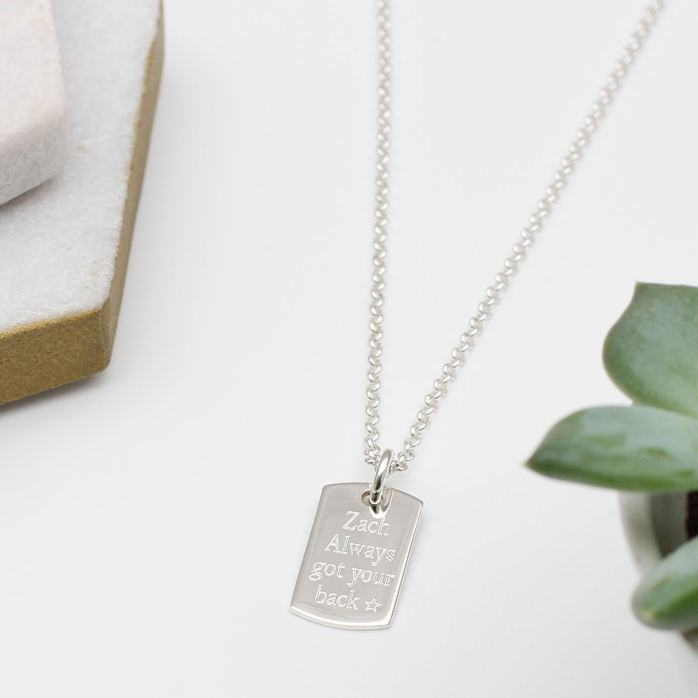 Personalised Sterling Silver Dog Tag Necklace