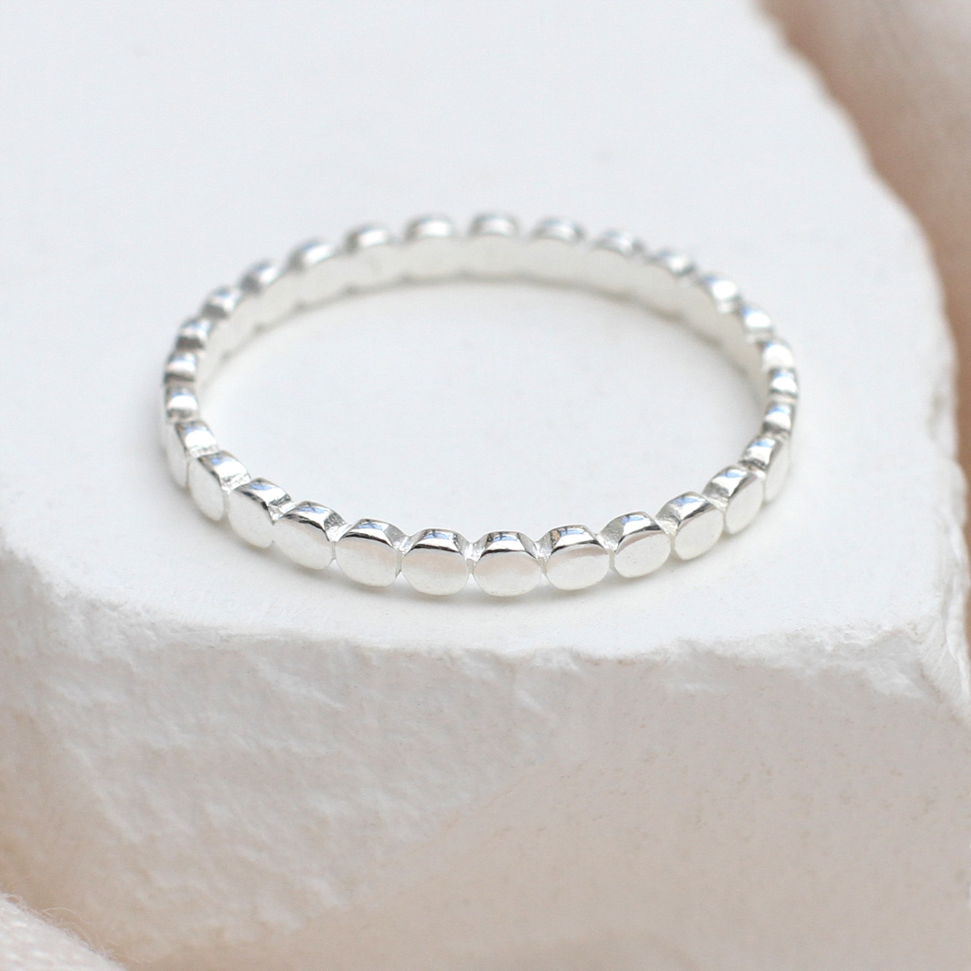 Sterling Silver Beaded Stacking Ring