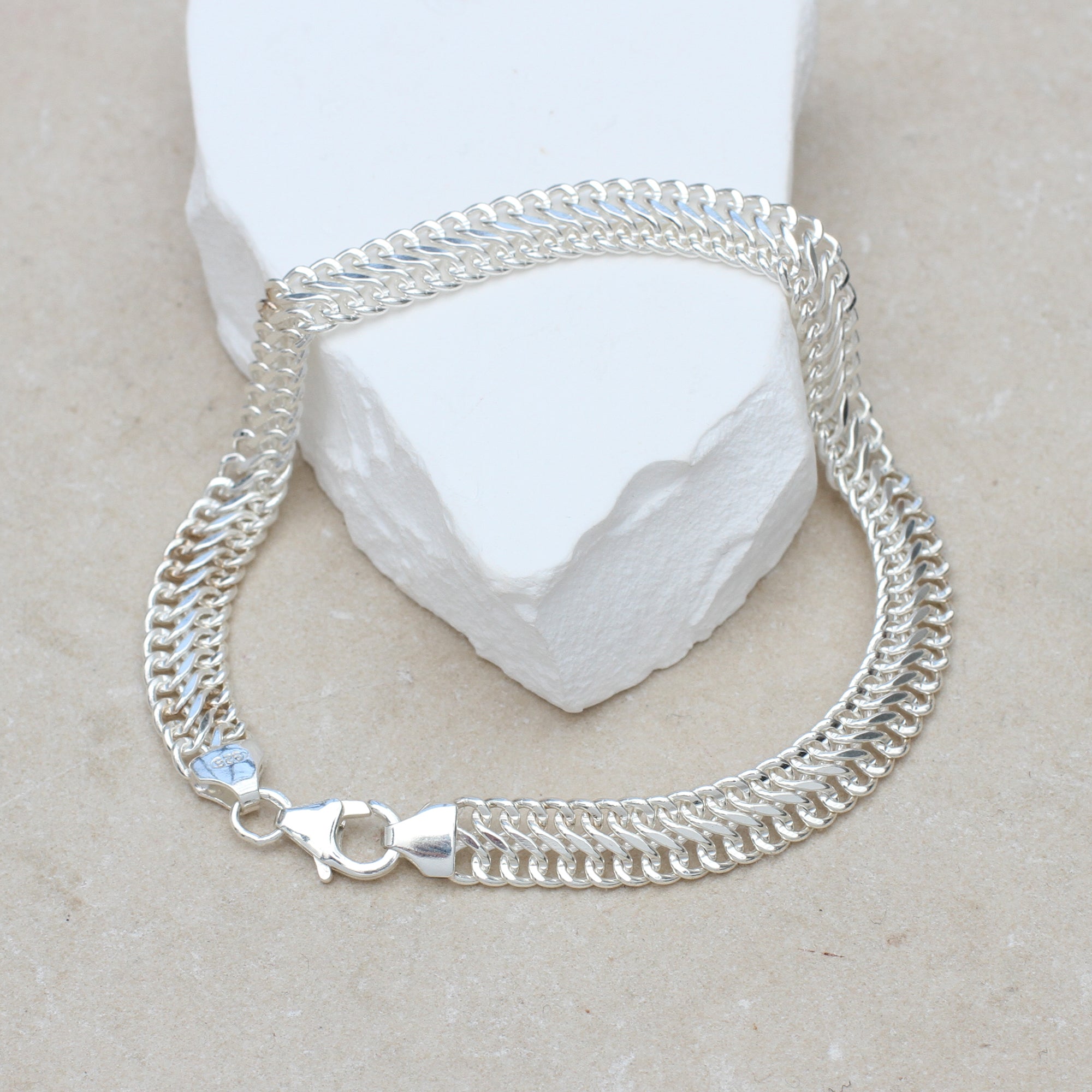 Sterling Silver Double Curb Bracelet