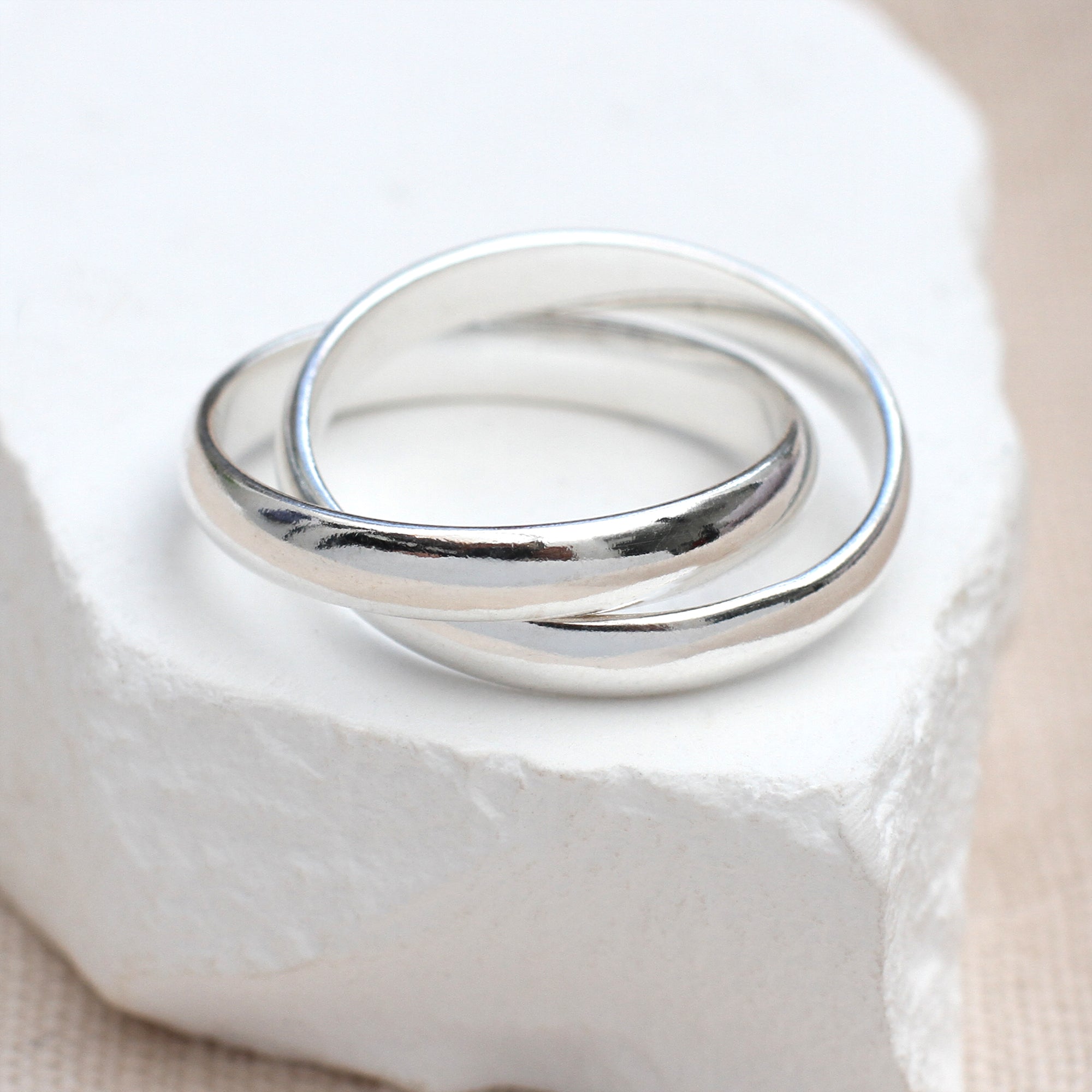Sterling Silver Interlocking Bands Ring