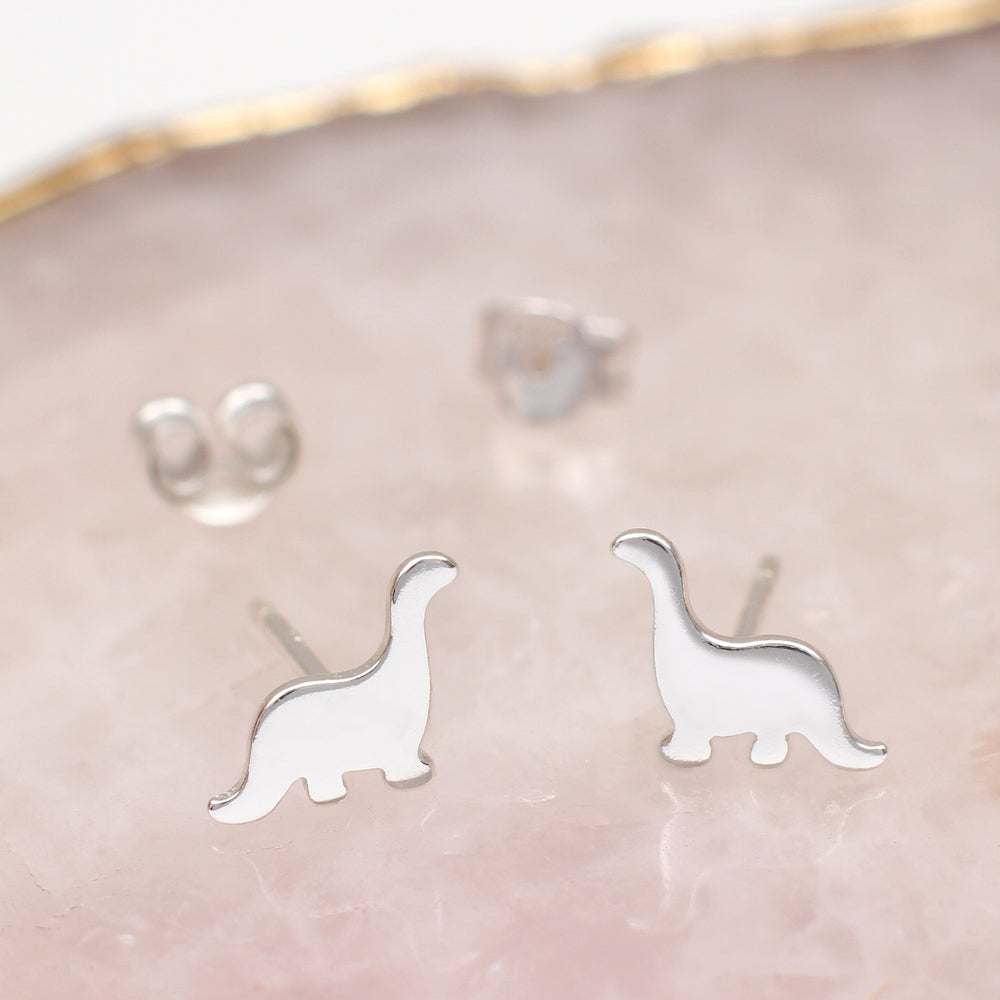 Sterling Silver Mini Dinosaur Earrings