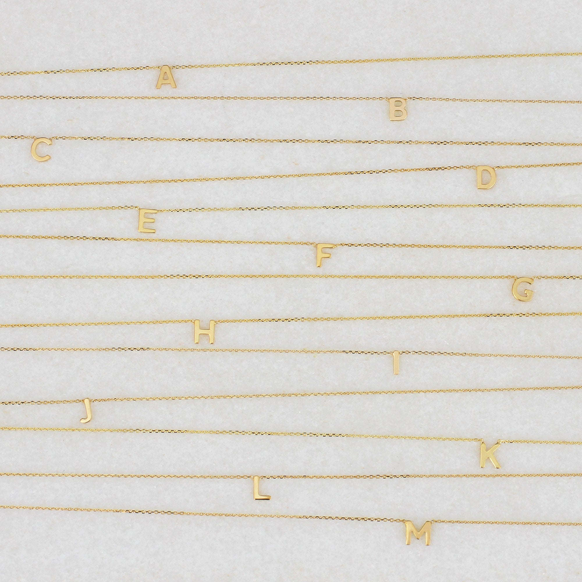 9ct Gold Initial Pendant Necklace