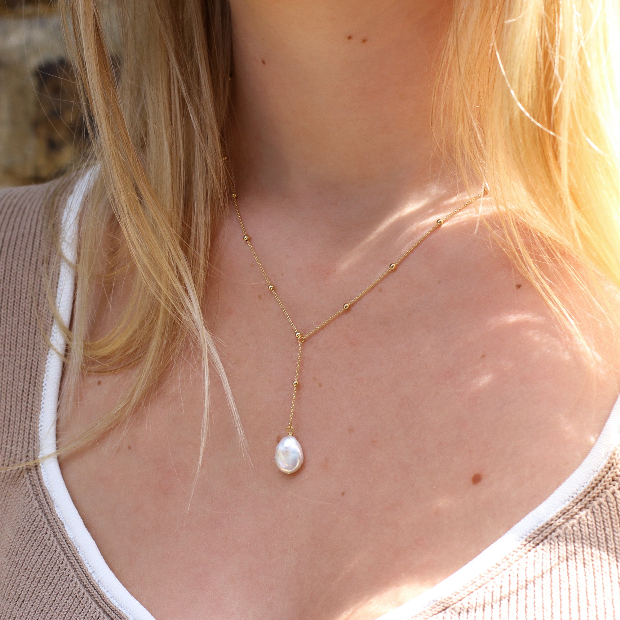 Personalised 18ct Gold Plated Or Sterling Silver Dainty Lariat Drop Necklace