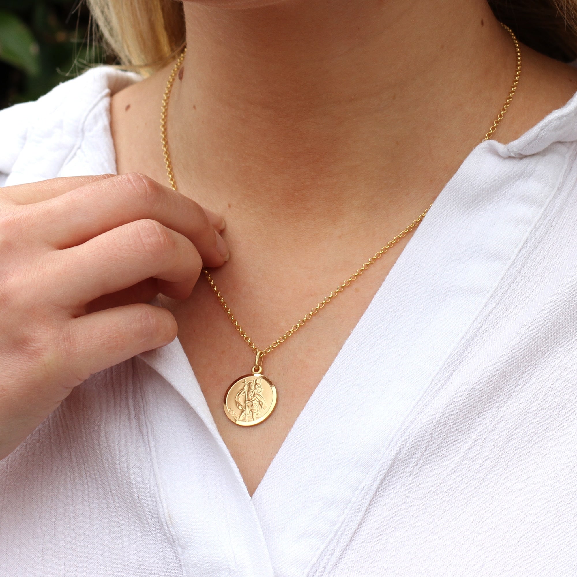 Personalised 18ct Gold Plated St Christopher Necklace
